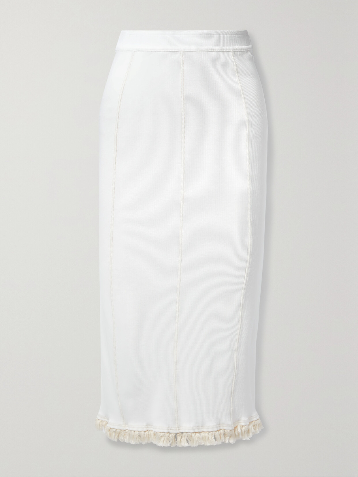 Acne Studios - Tasseled Ribbed-knit Midi Skirt - White