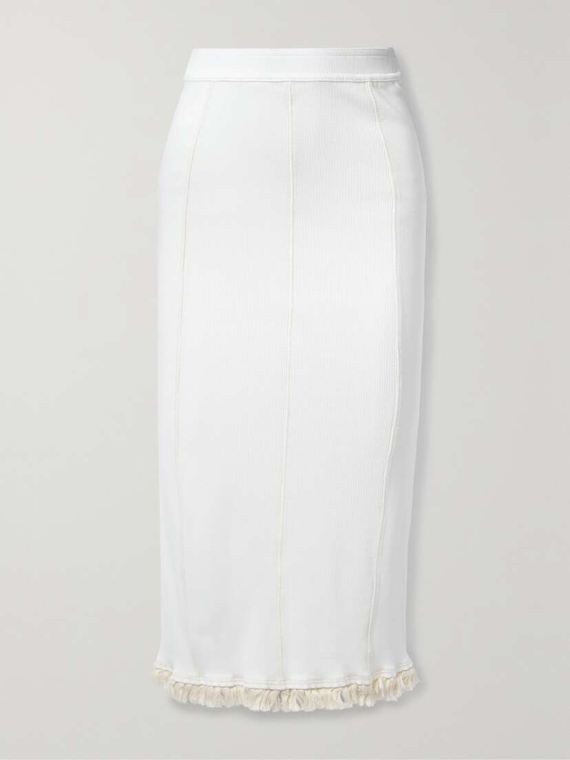 Acne Studios Tasseled Ribbed-knit Midi Skirt