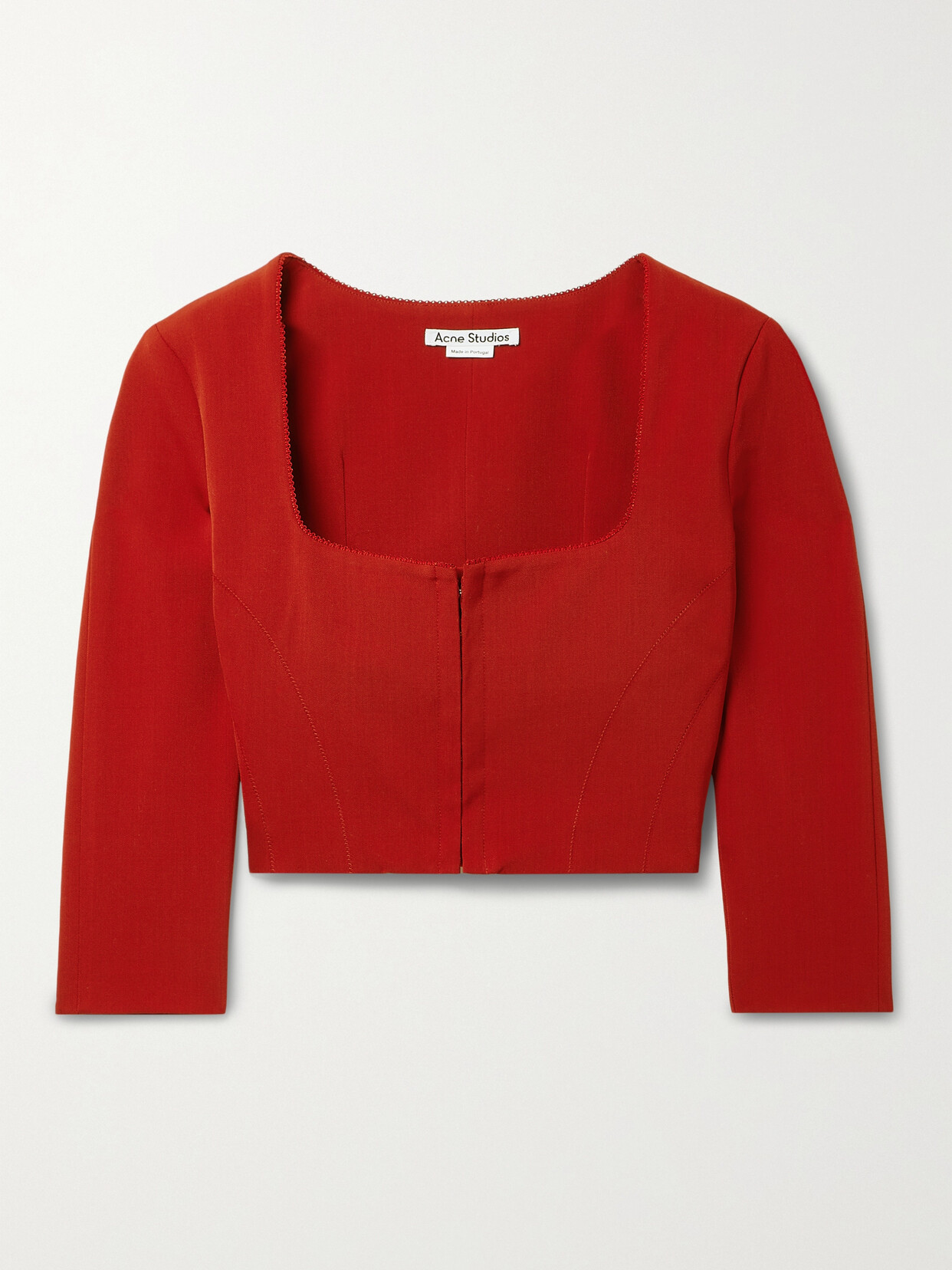 Shop Acne Studios Cropped Twill Top In Red