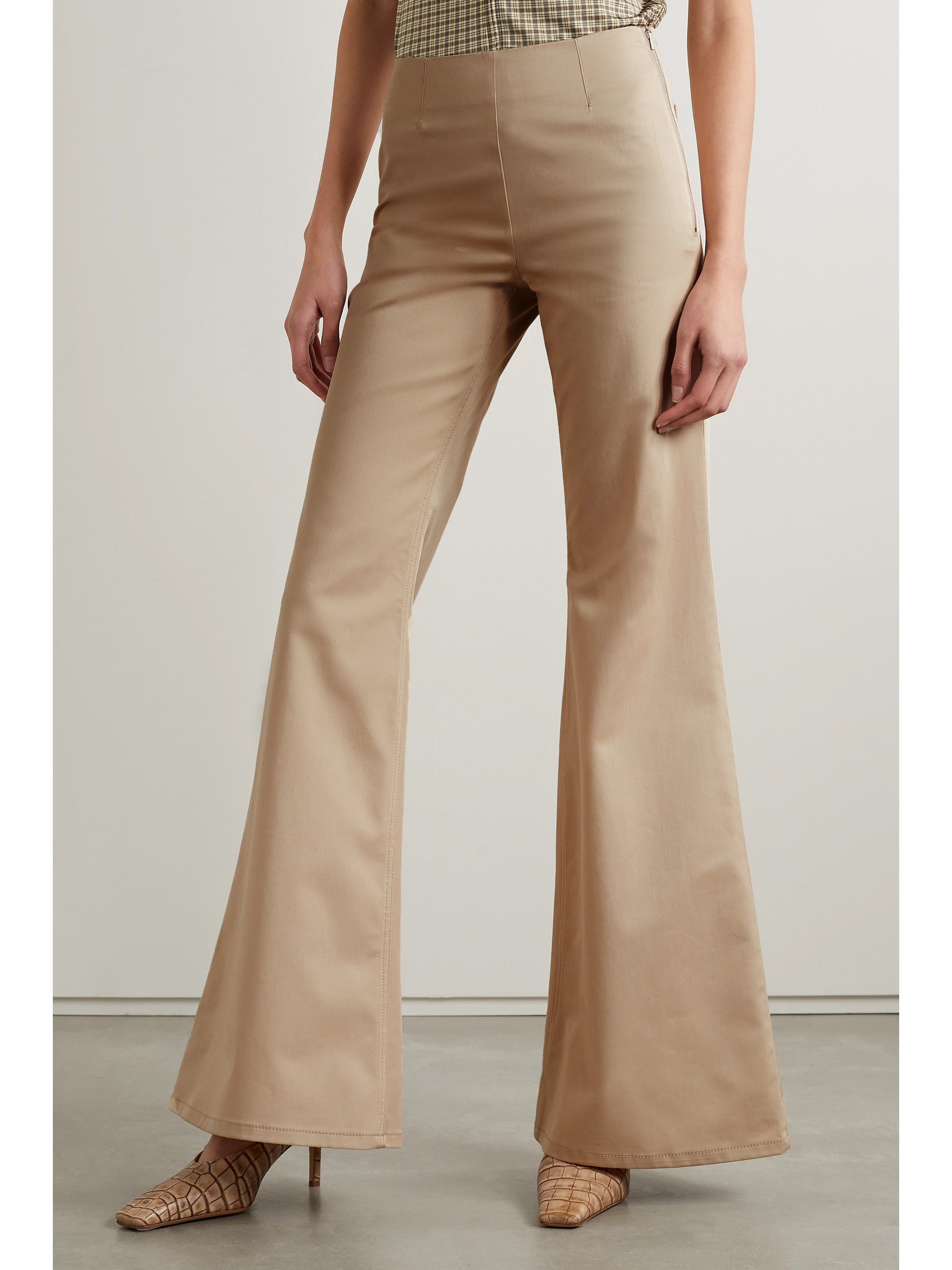 Acne Studios Flared stretch-cotton twill pants