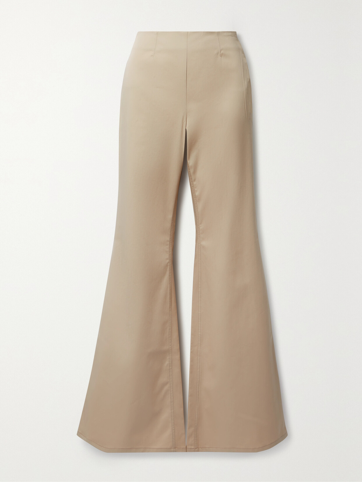 Shop Acne Studios Flared Stretch-cotton Twill Pants In Neutrals