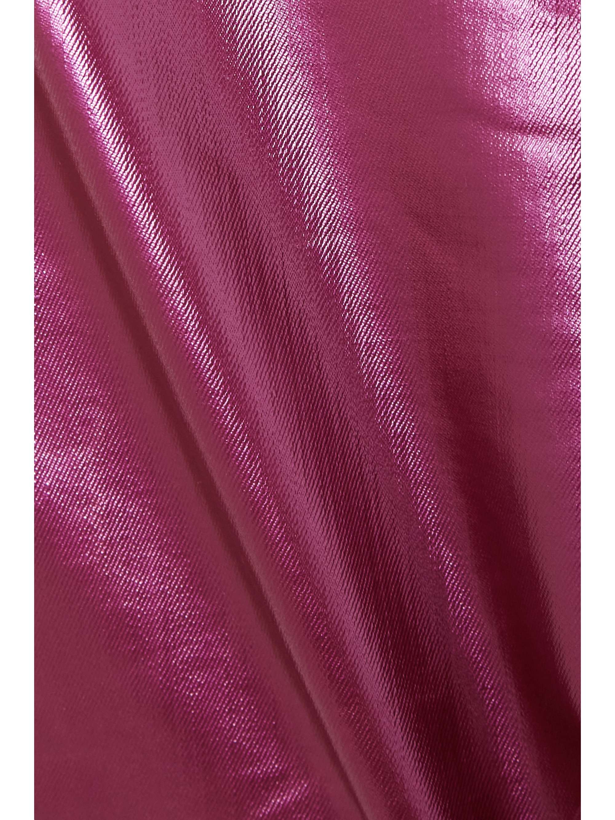 Coated cotton-blend maxi skirt