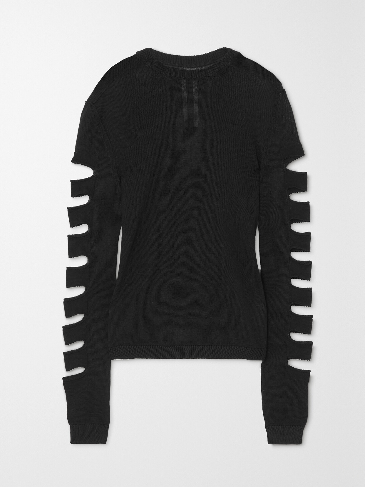 Rick Owens Spartan Cutout Wool And Cotton-blend Sweater In Black