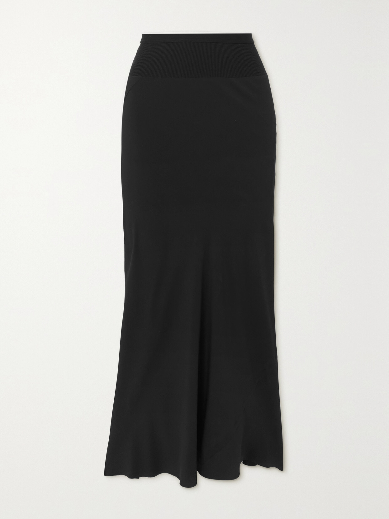 Rick Owens - Asymmetric Crepe De Chine Midi Skirt - Black