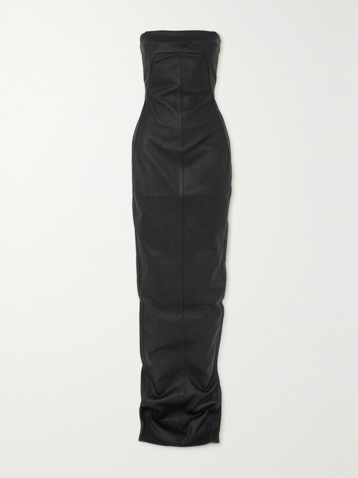 Rick Owens - Strapless Stretch Leather And Cotton-blend Gown - Black