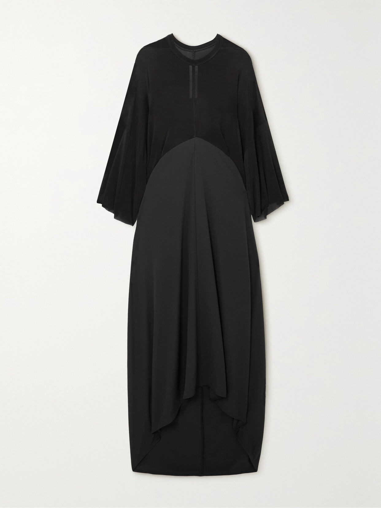 Rick Owens - Draped Chiffon And Stretch-satin Maxi Dress - Black