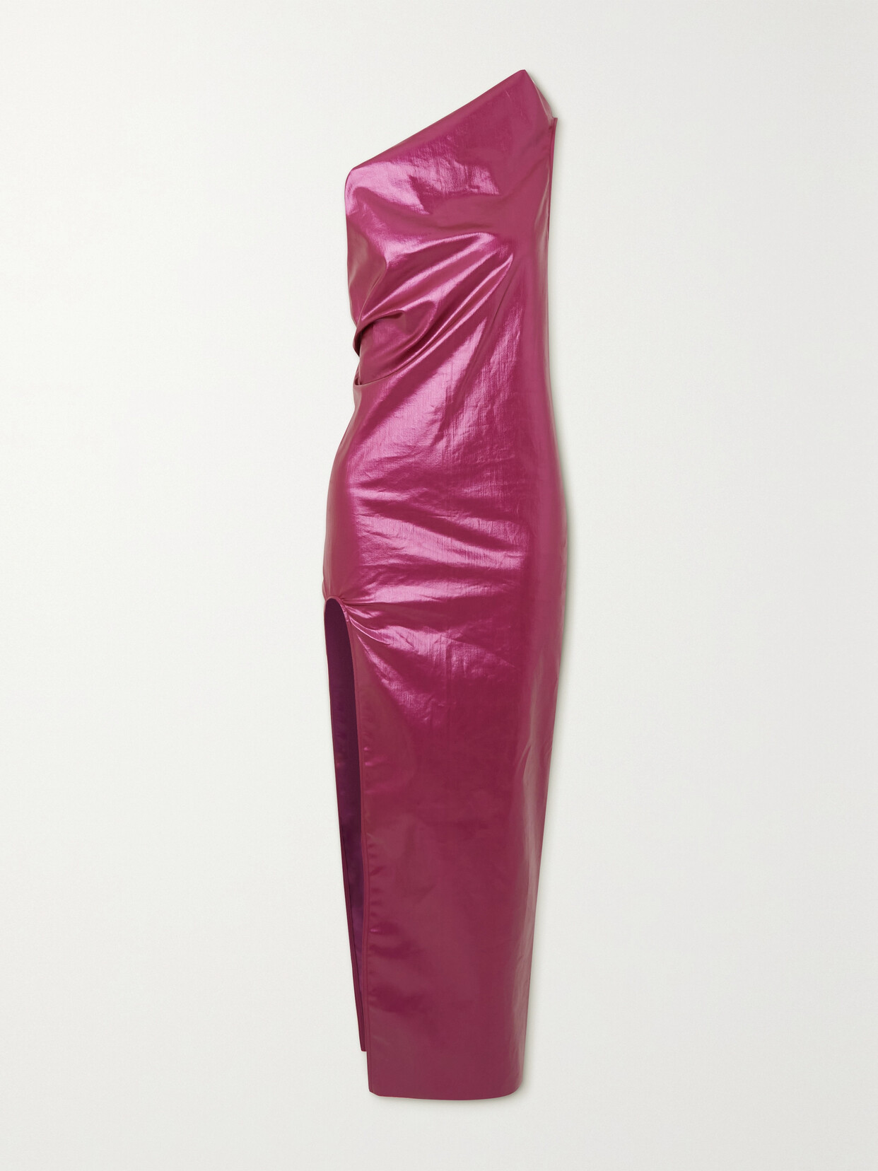 Rick Owens - One-shoulder Coated Cotton-blend Maxi Dress - Pink