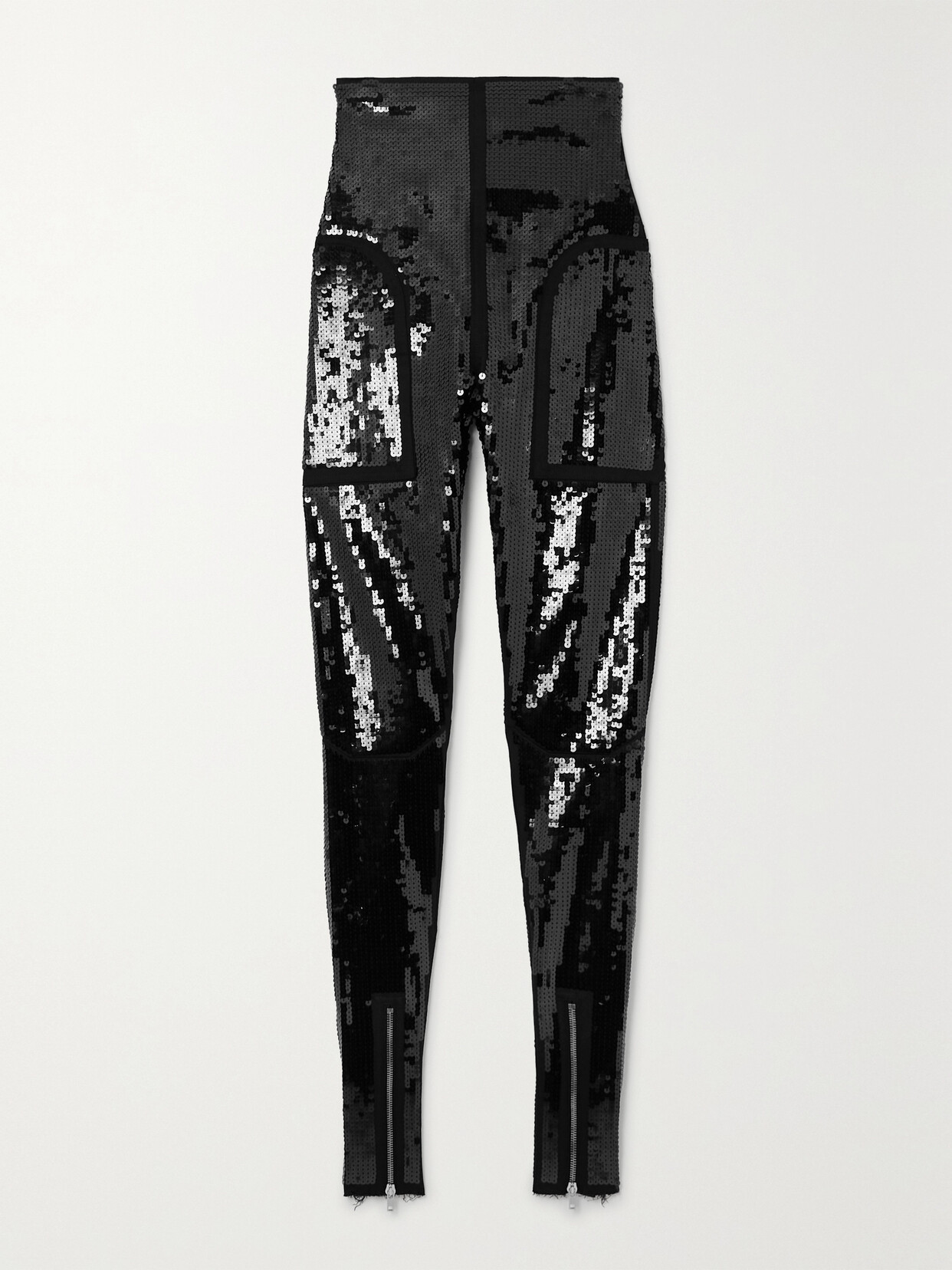 Rick Owens Sequined Cotton-blend Skinny Pants In Black