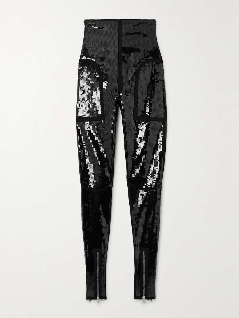 Rick Owens Sequined Cotton-blend Skinny Pants
