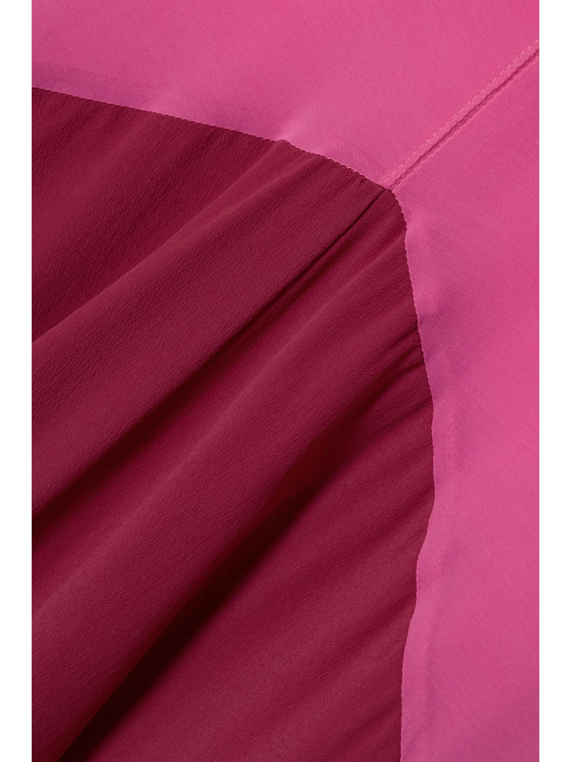 RICK OWENS Paneled chiffon and crepe de chine maxi dress