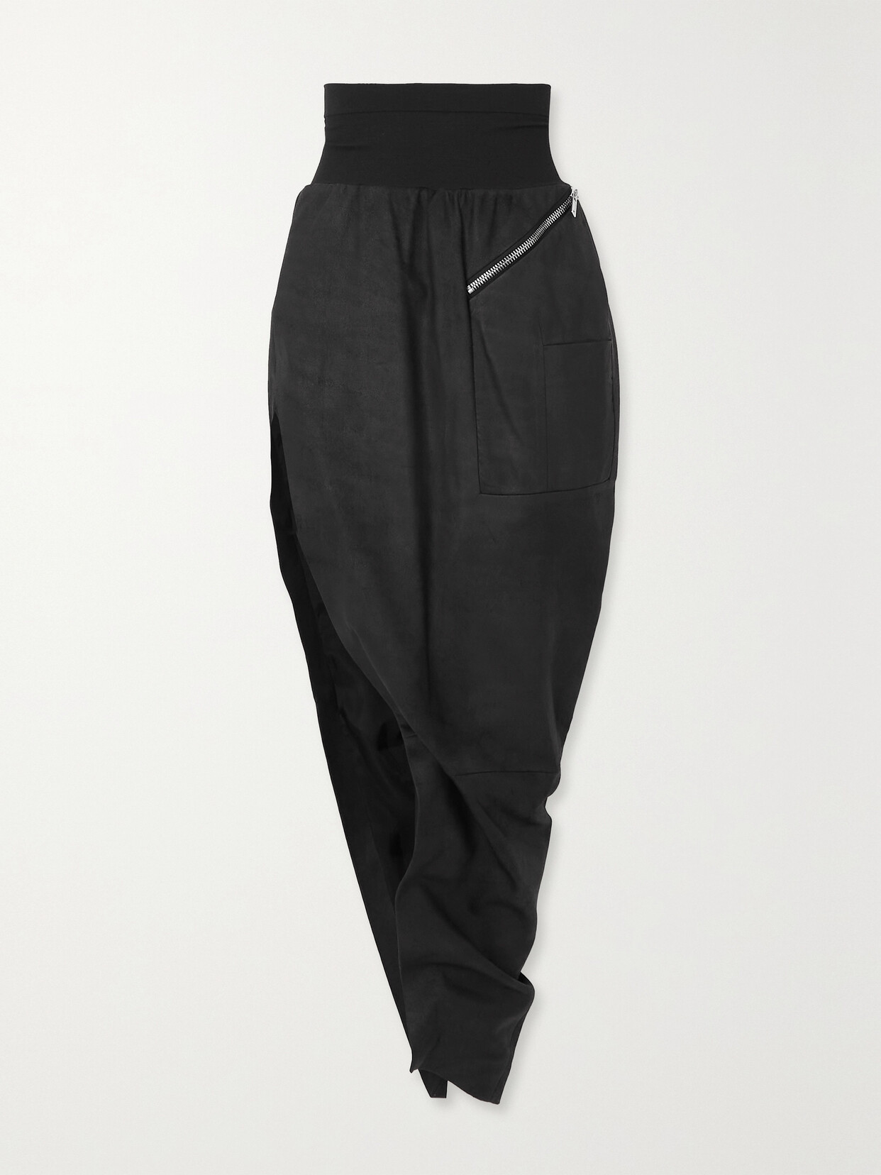 Rick Owens - Asymmetric Leather Maxi Skirt - Black