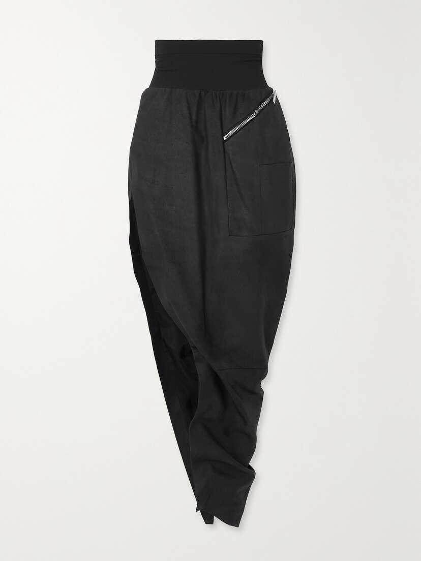 Rick Owens Asymmetric Leather Maxi Skirt