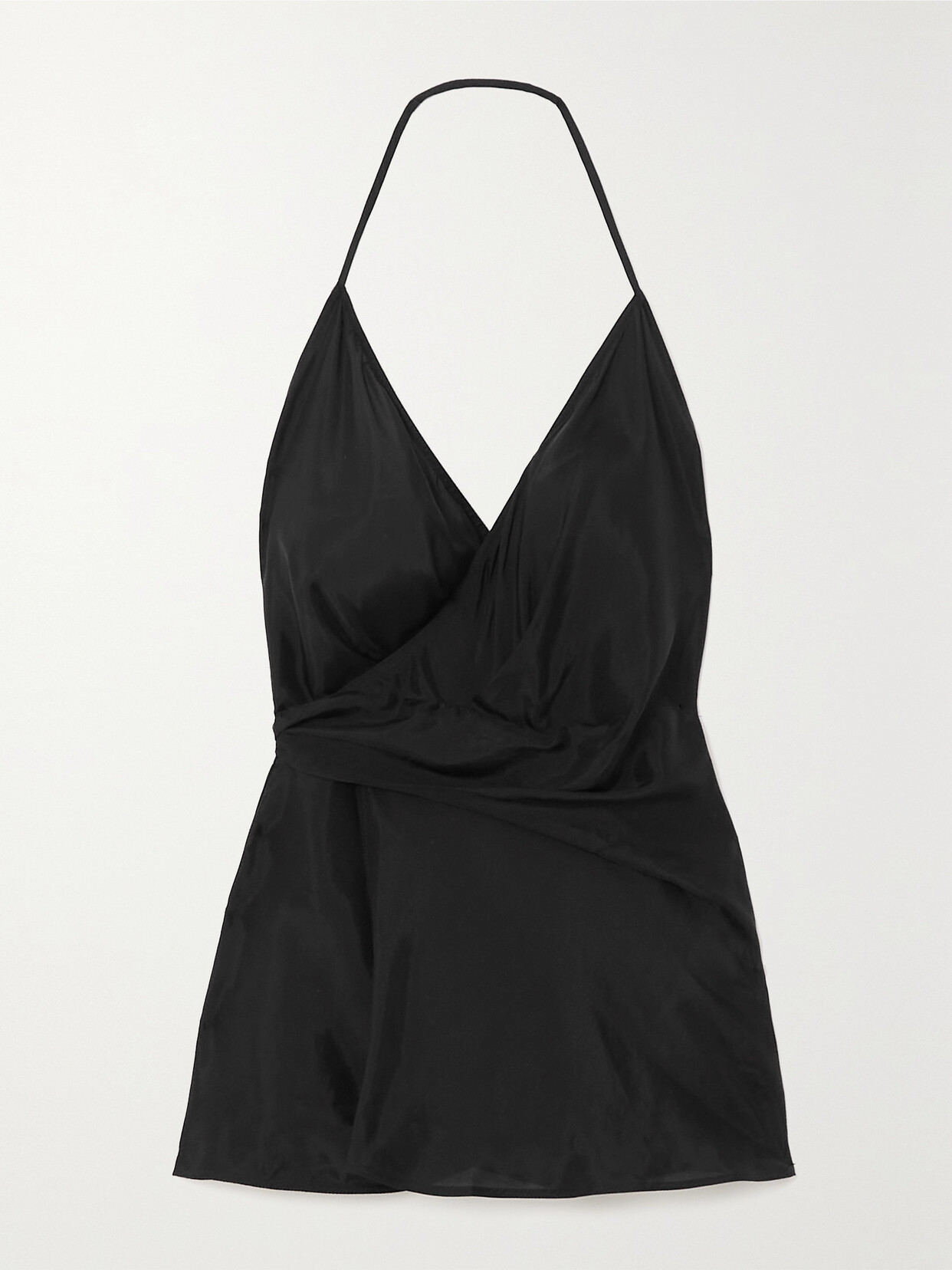 Rick Owens - Laura Satin Halterneck Wrap Top - Black