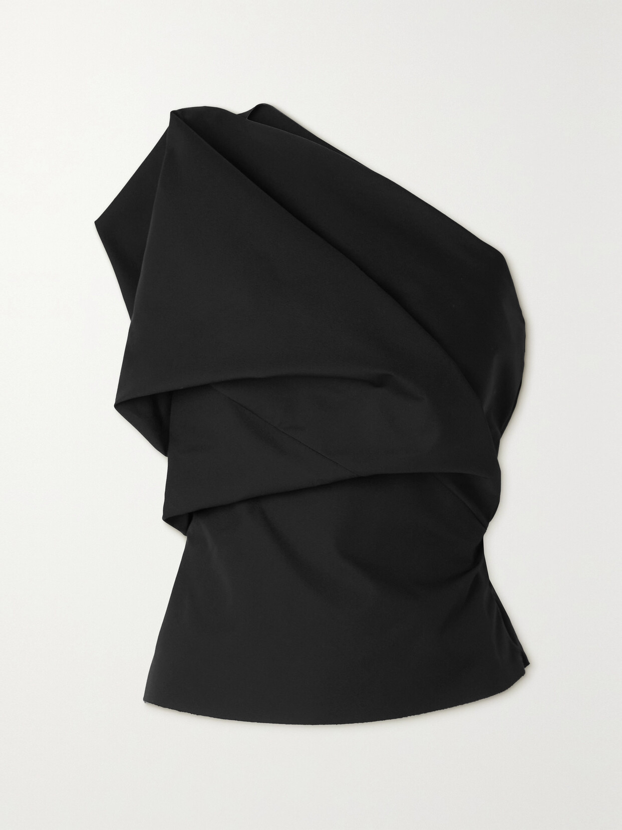 Shop Rick Owens One-shoulder Taffeta Top In Black