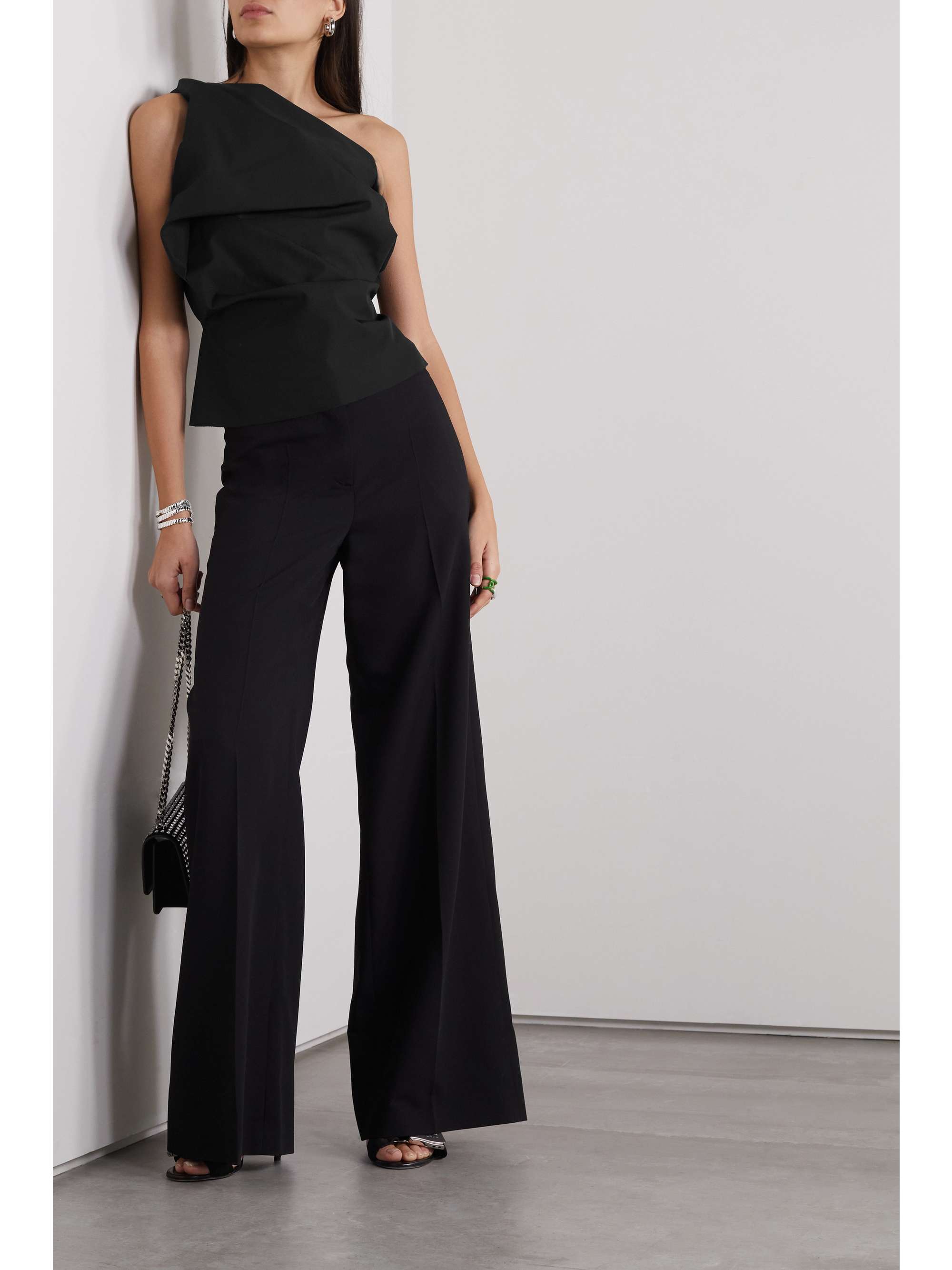 RICK OWENS One-shoulder taffeta top NET-A-PORTER