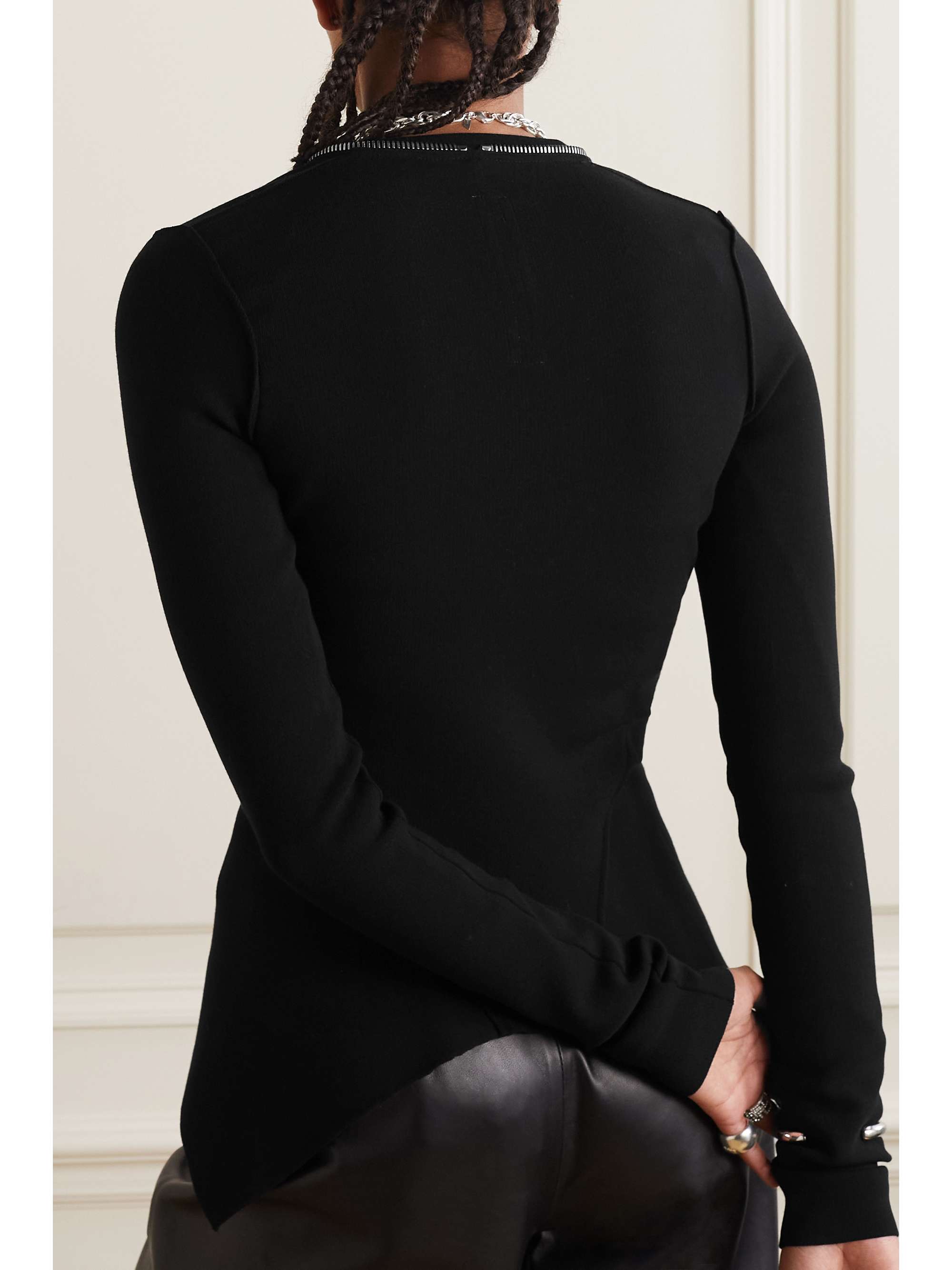 RICK OWENS Asymmetric ponte jacket | NET-A-PORTER