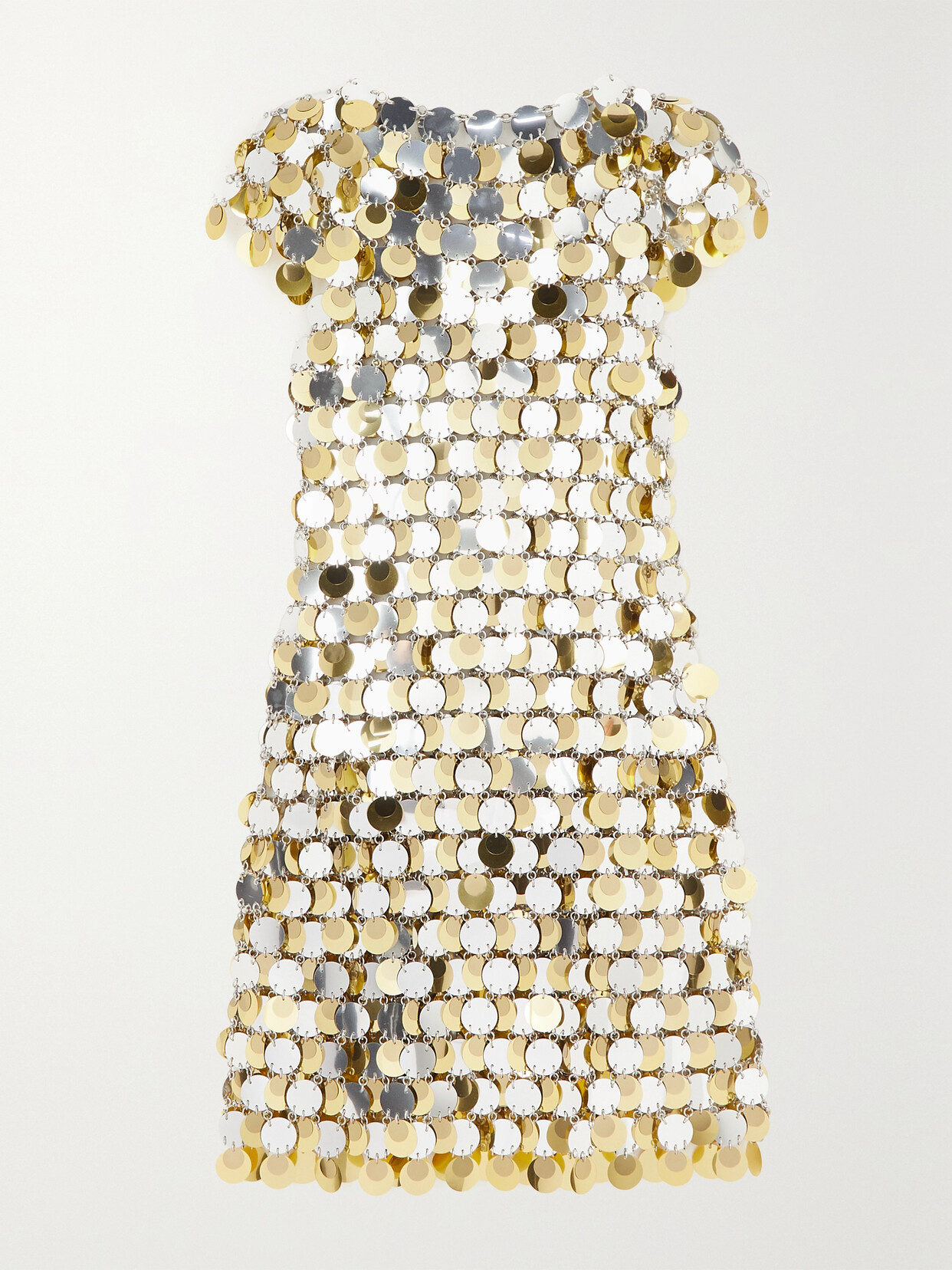 Rabanne - Paillette-embellished Chainmail Mini Dress - Gold