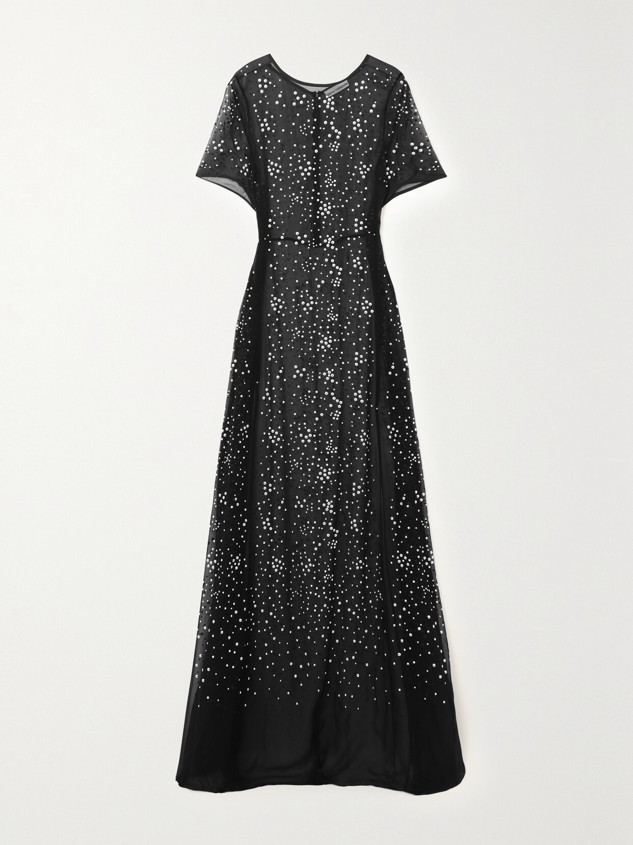 Paco Rabanne - Studded Silk-georgette Maxi Dress - Black