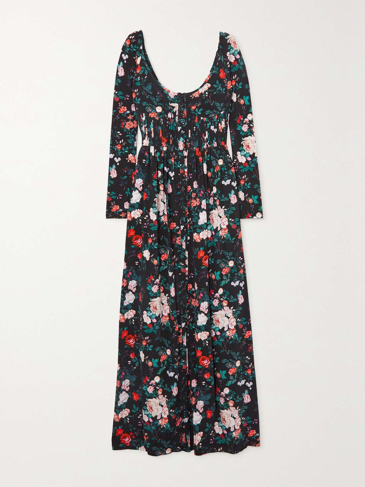 Rabanne - Floral-print Stretch-jersey Maxi Dress - Black