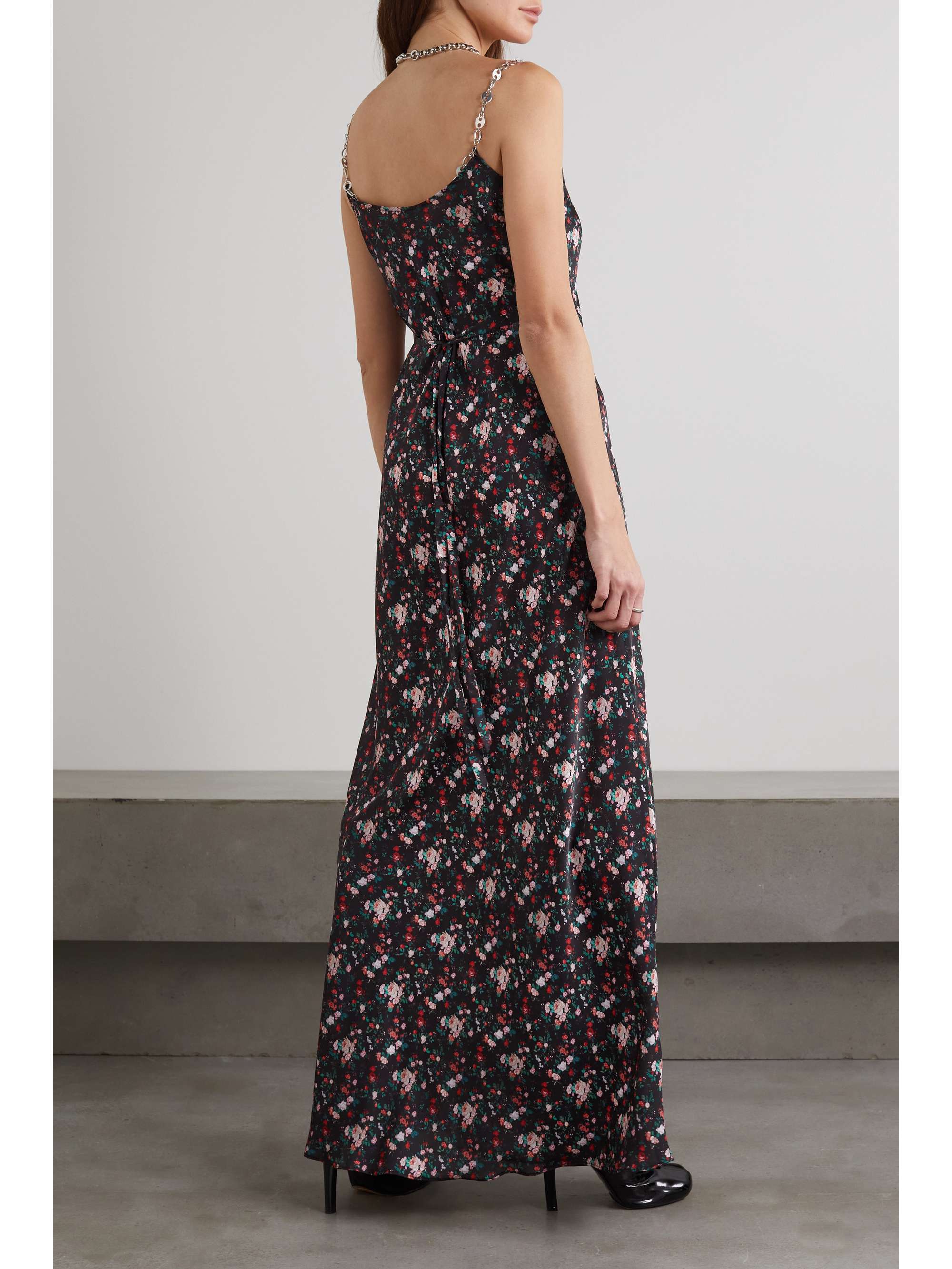 PACO RABANNE Chainembellished floralprint crepe maxi dress NETAPORTER
