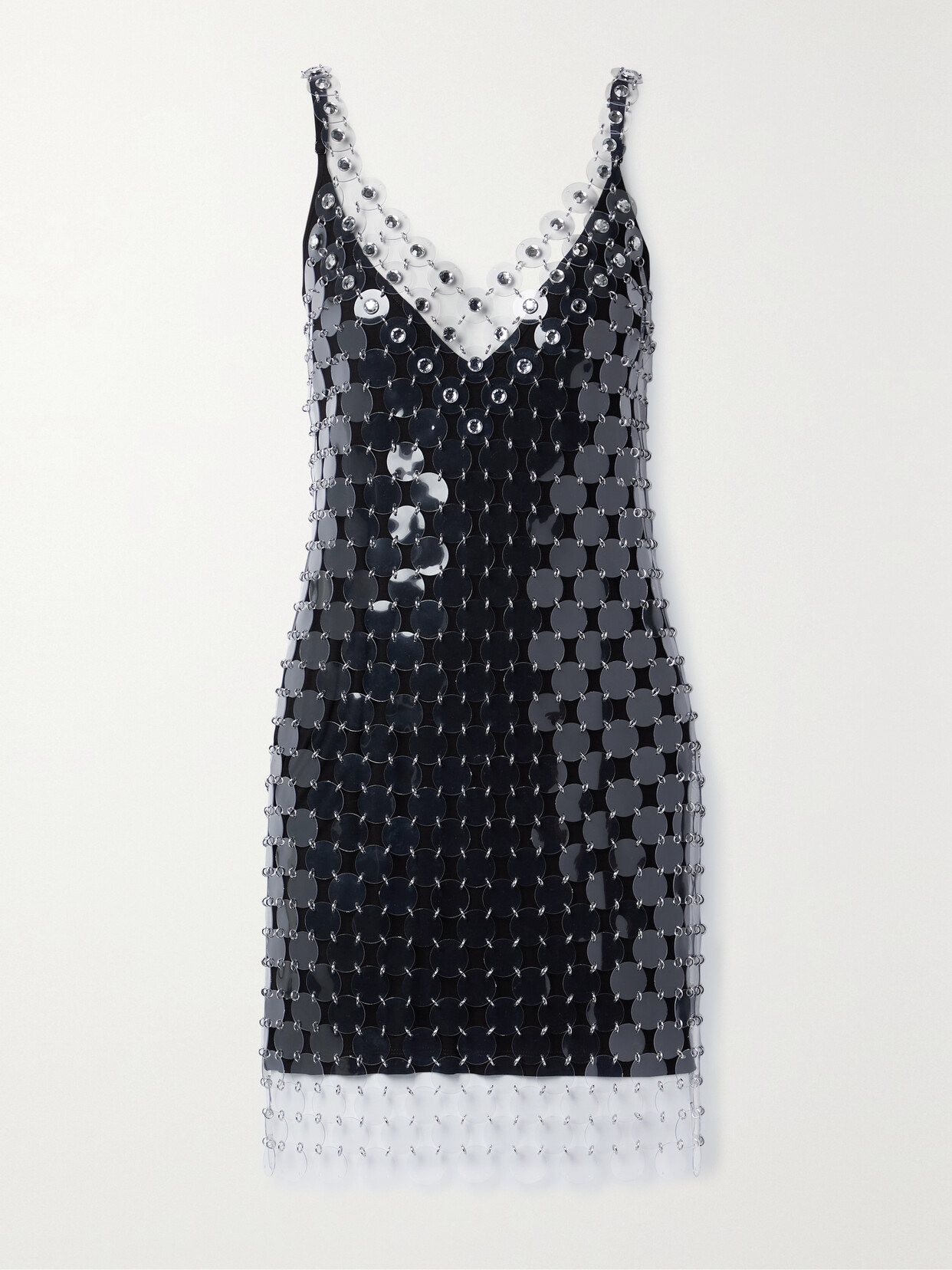 Paco Rabanne - Crystal And Paillette-embellished Chainmail Mini Dress - Black