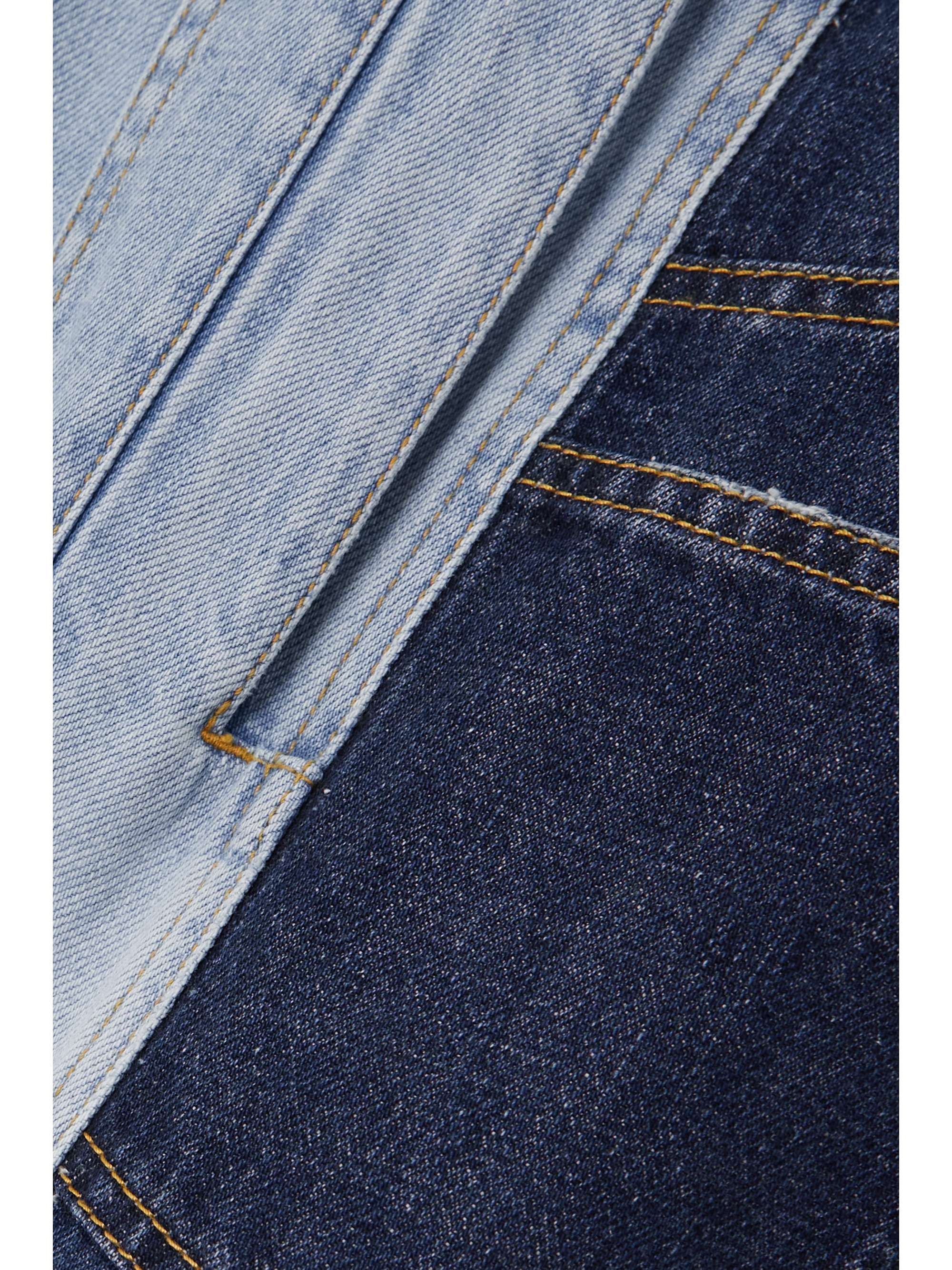 DODO BAR OR Nash two-tone patchwork denim midi skirt