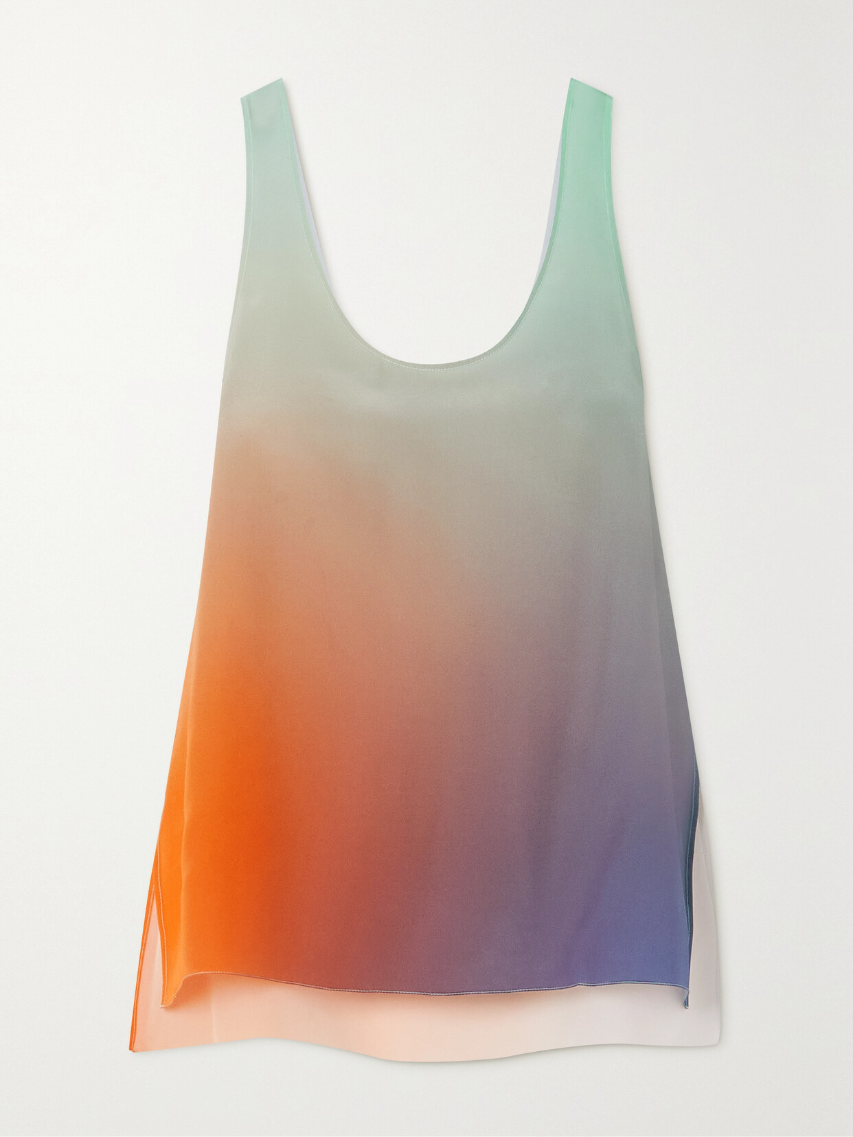 Gauchère Printed Silk Tank In Blue