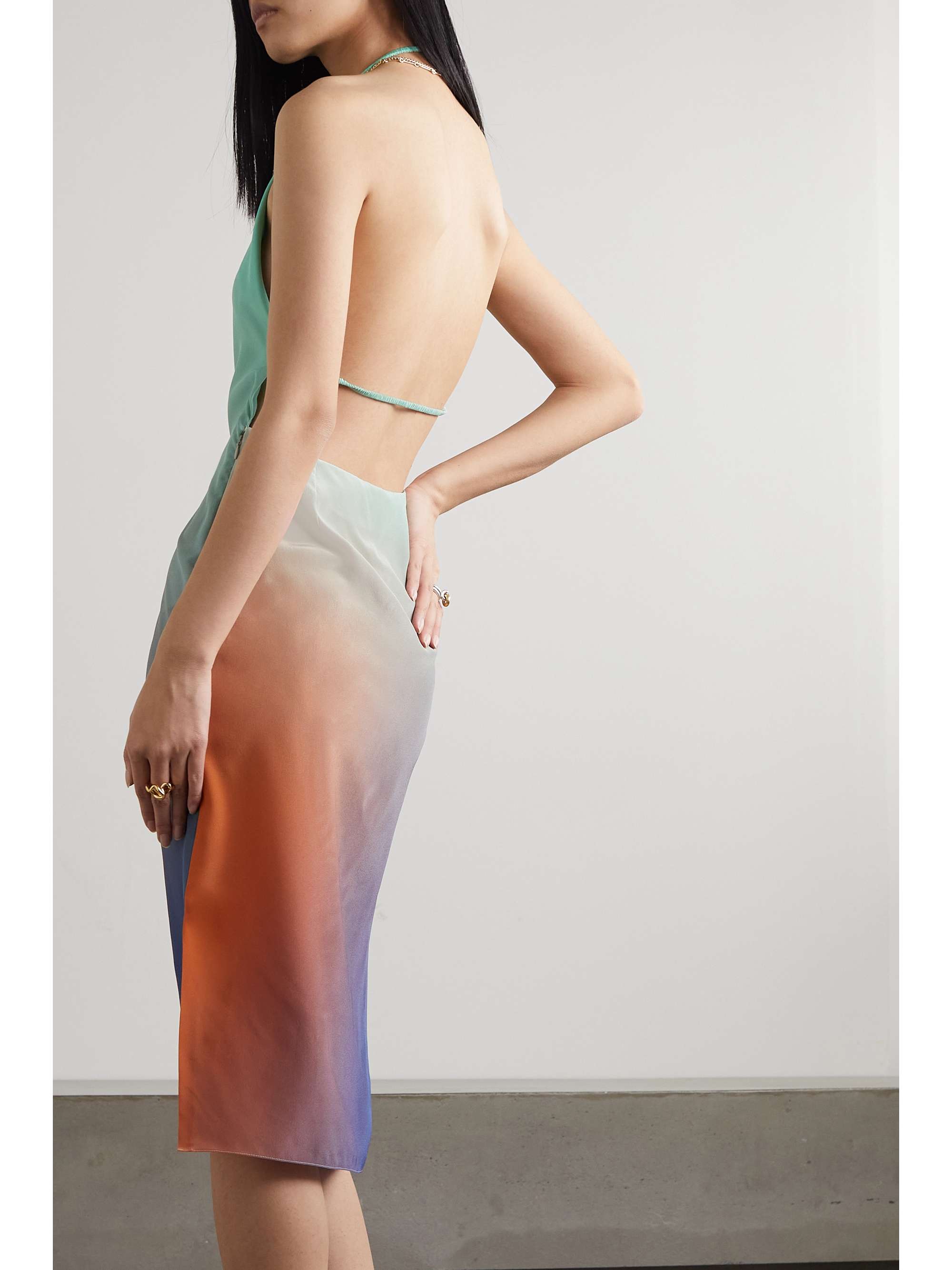 GAUCHERE Draped dégradé silk-chiffon dress
