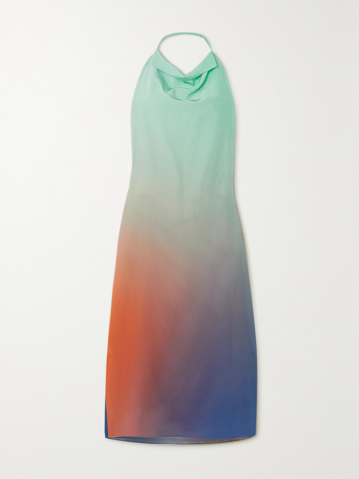 GAUCHERE - Draped Dégradé Silk-chiffon Dress - Blue