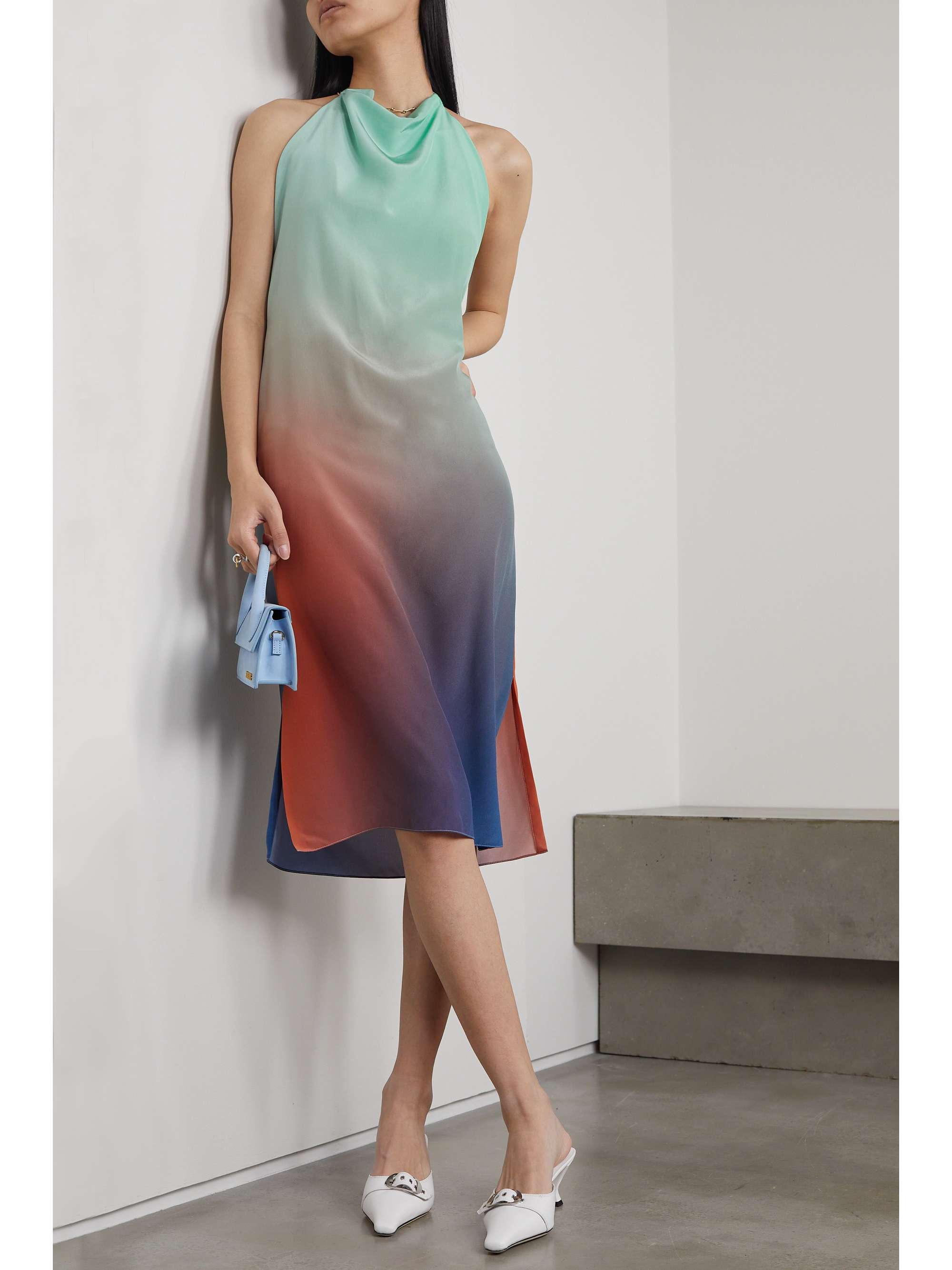 GAUCHERE Draped dégradé silk-chiffon dress