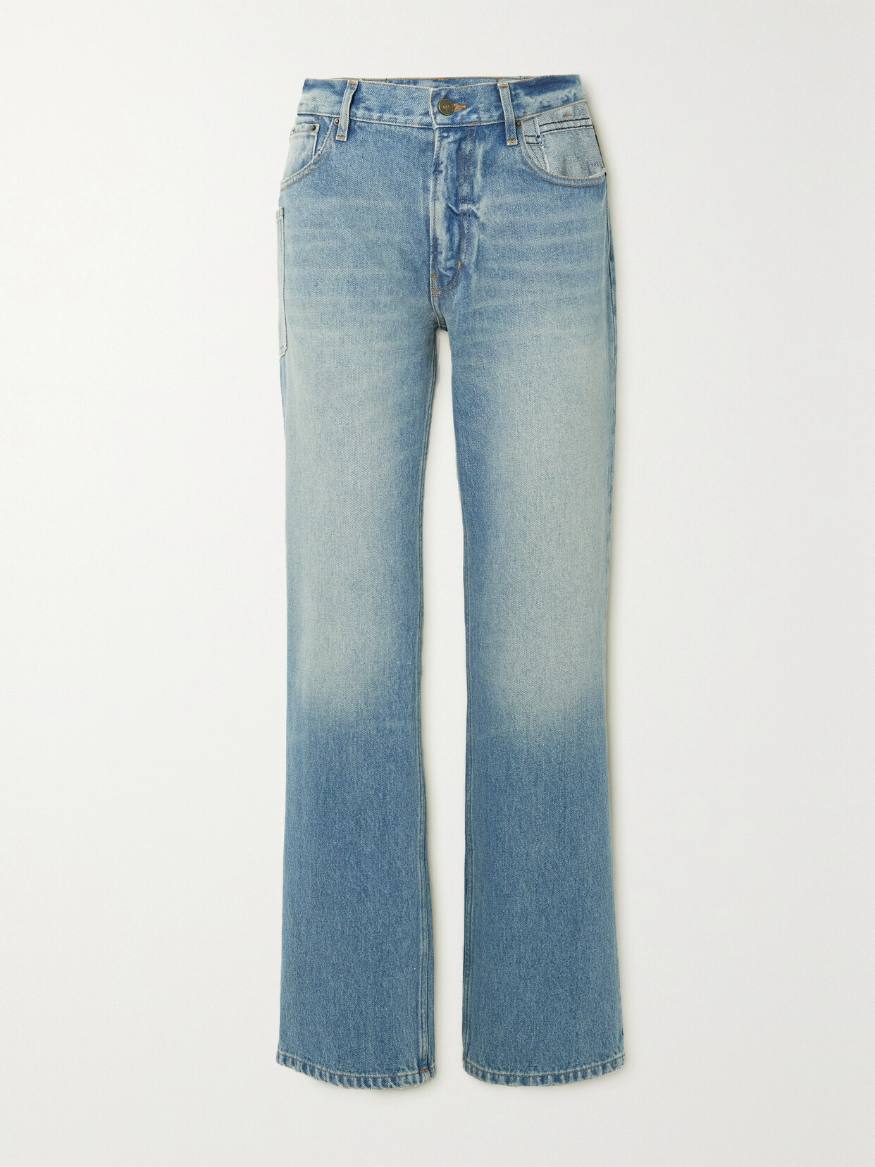 GAUCHERE - Cutout Low-rise Straight-leg Jeans - Blue