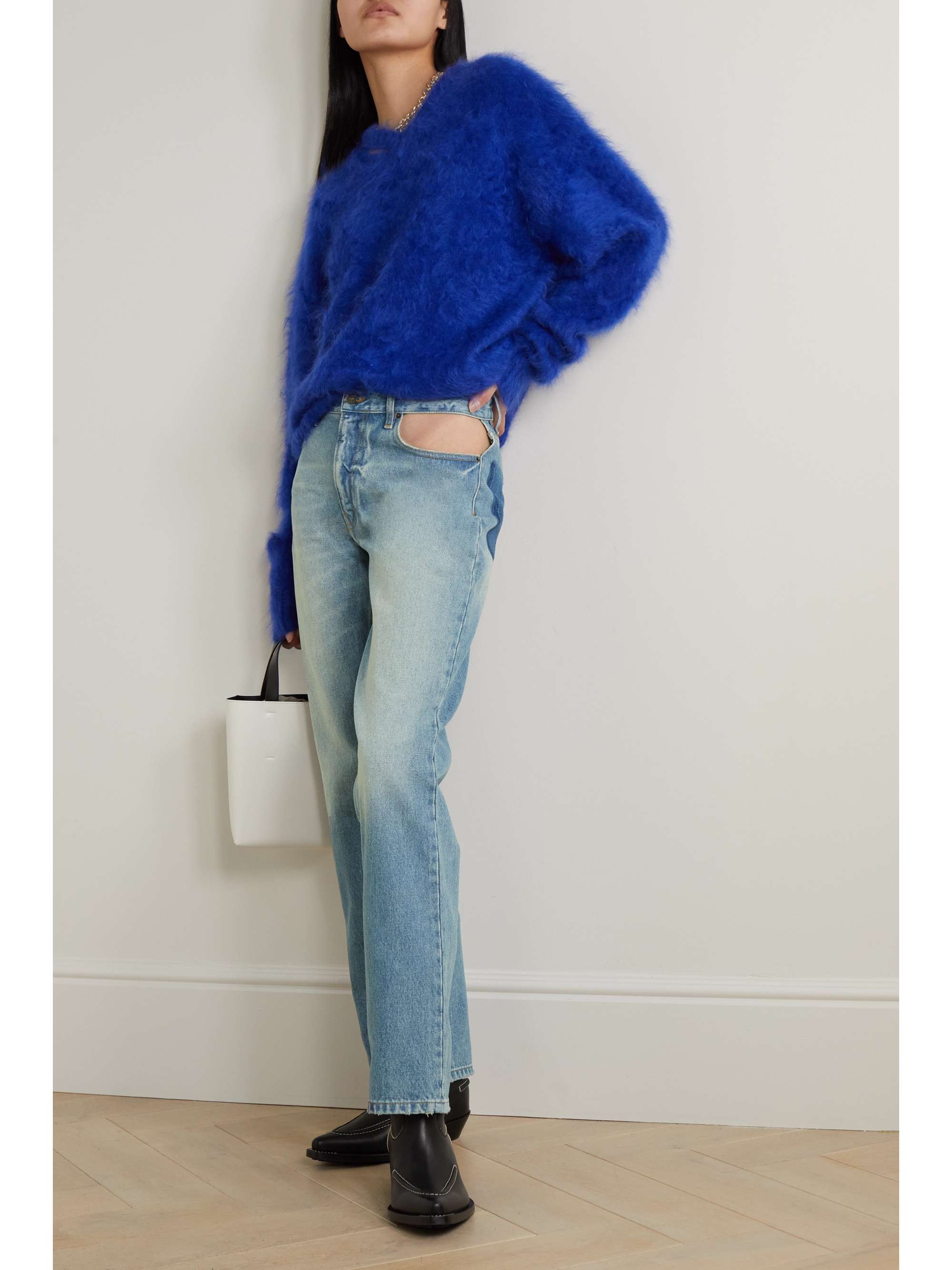 GAUCHERE Cutout low-rise straight-leg jeans