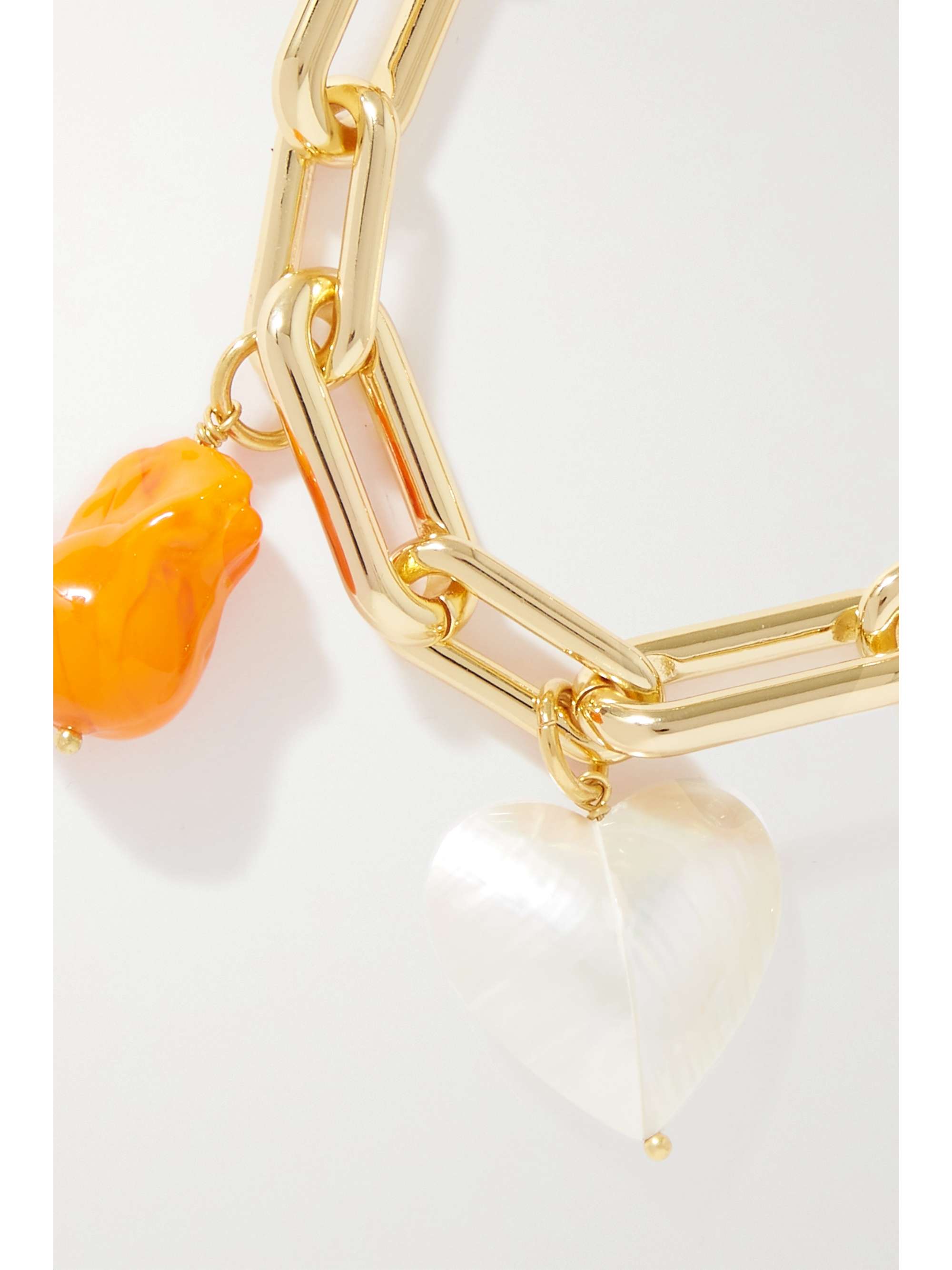 TIMELESS PEARLY Gold-plated, pearl and resin bracelet