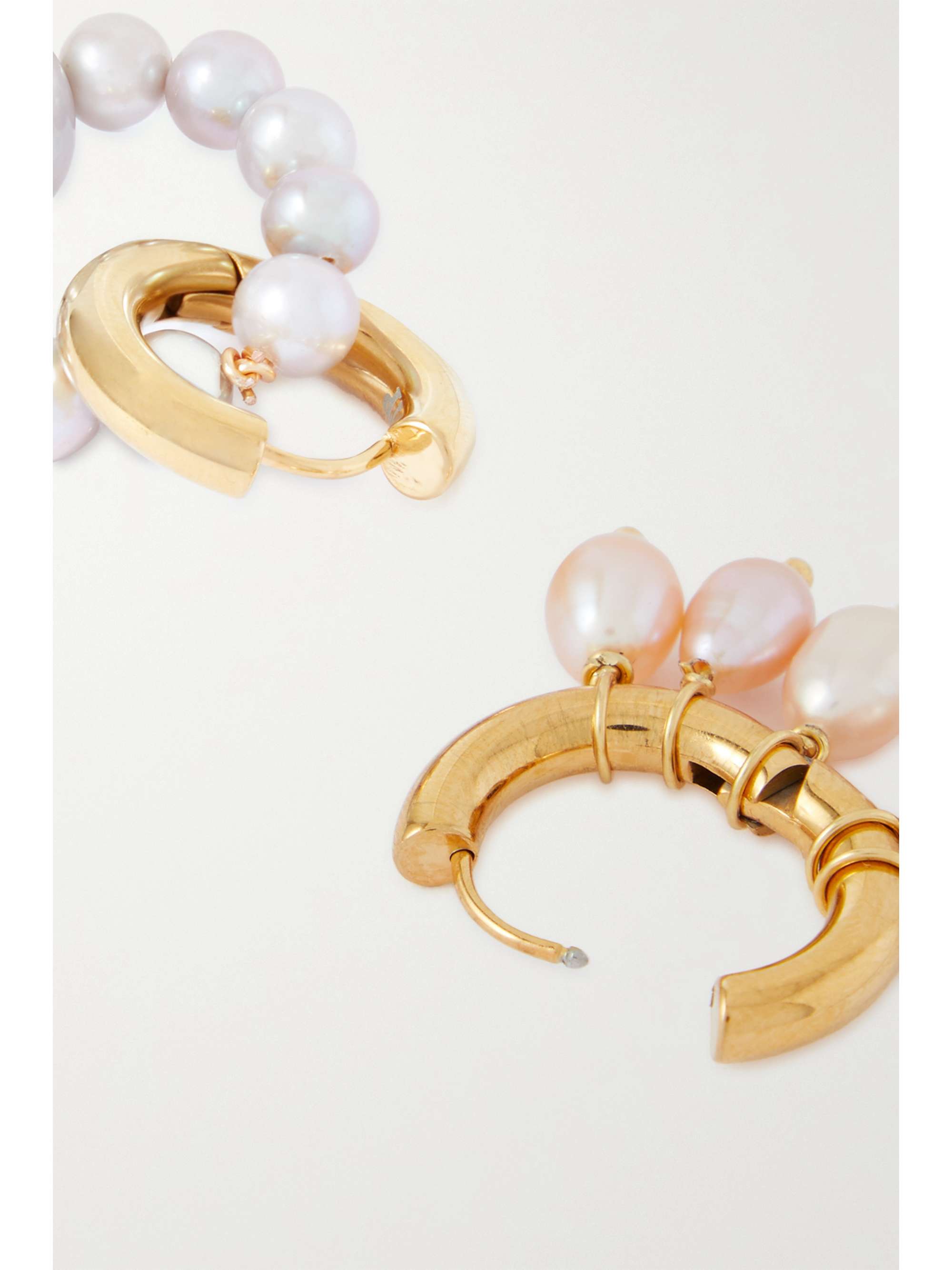 TIMELESS PEARLY パール フープピアス ゴールドメッキ