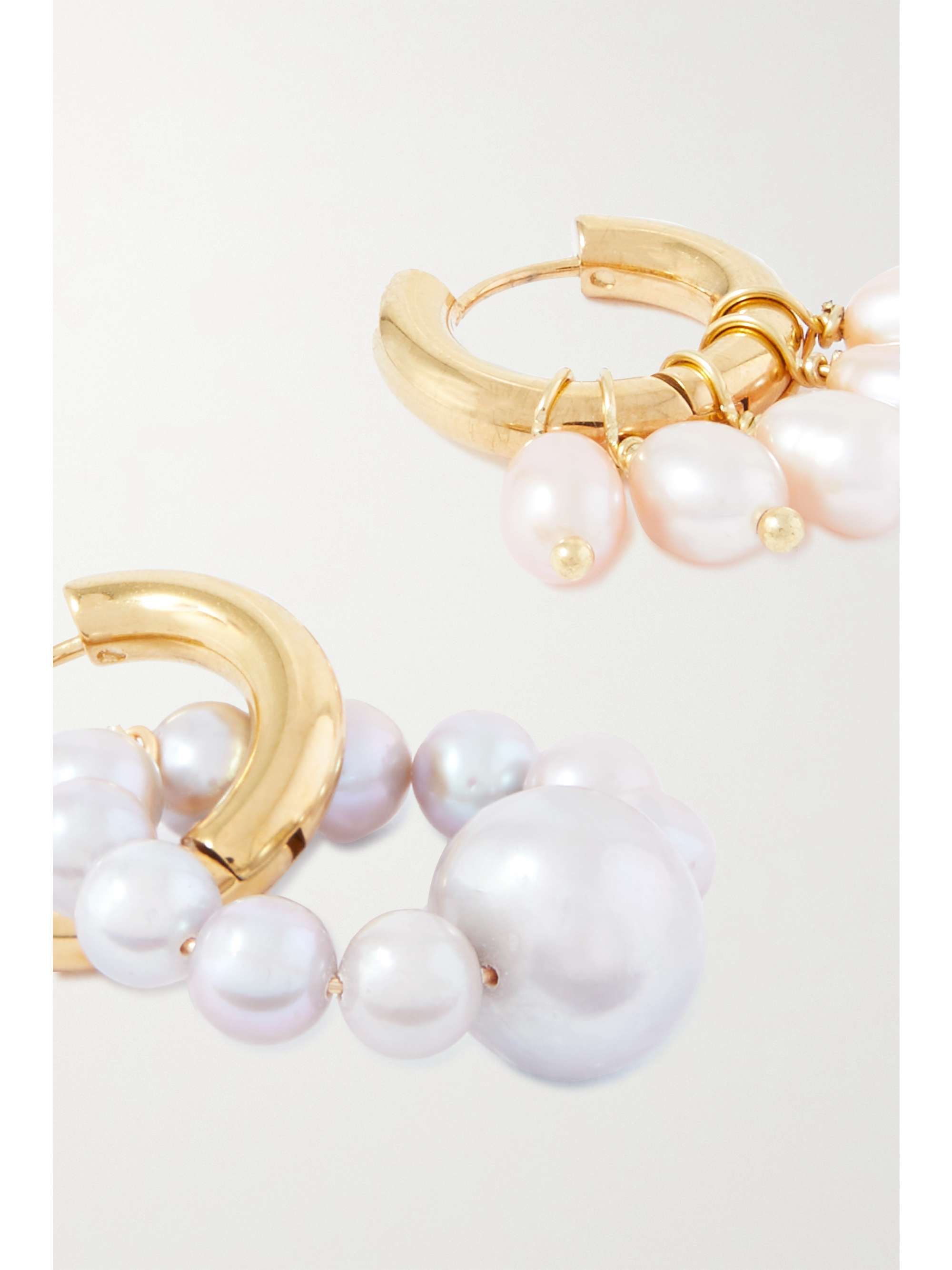 TIMELESS PEARLY パール フープピアス ゴールドメッキ
