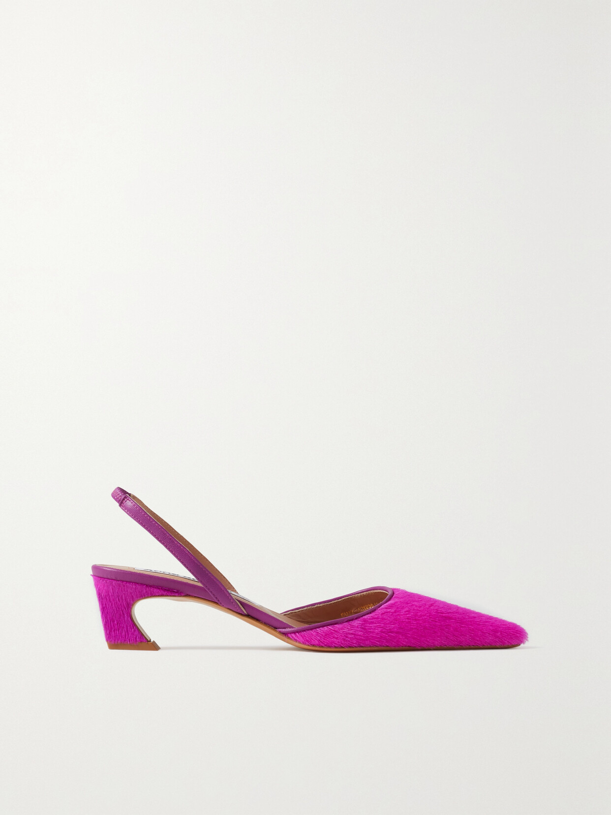 Acne Studios - Leather-trimmed Calf Hair Slingback Pumps - Purple