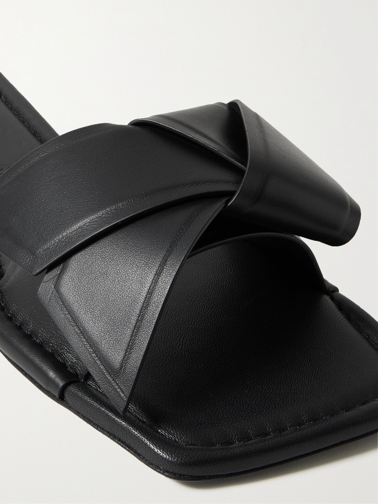ACNE STUDIOS + NET SUSTAIN LEATHER SLIDES