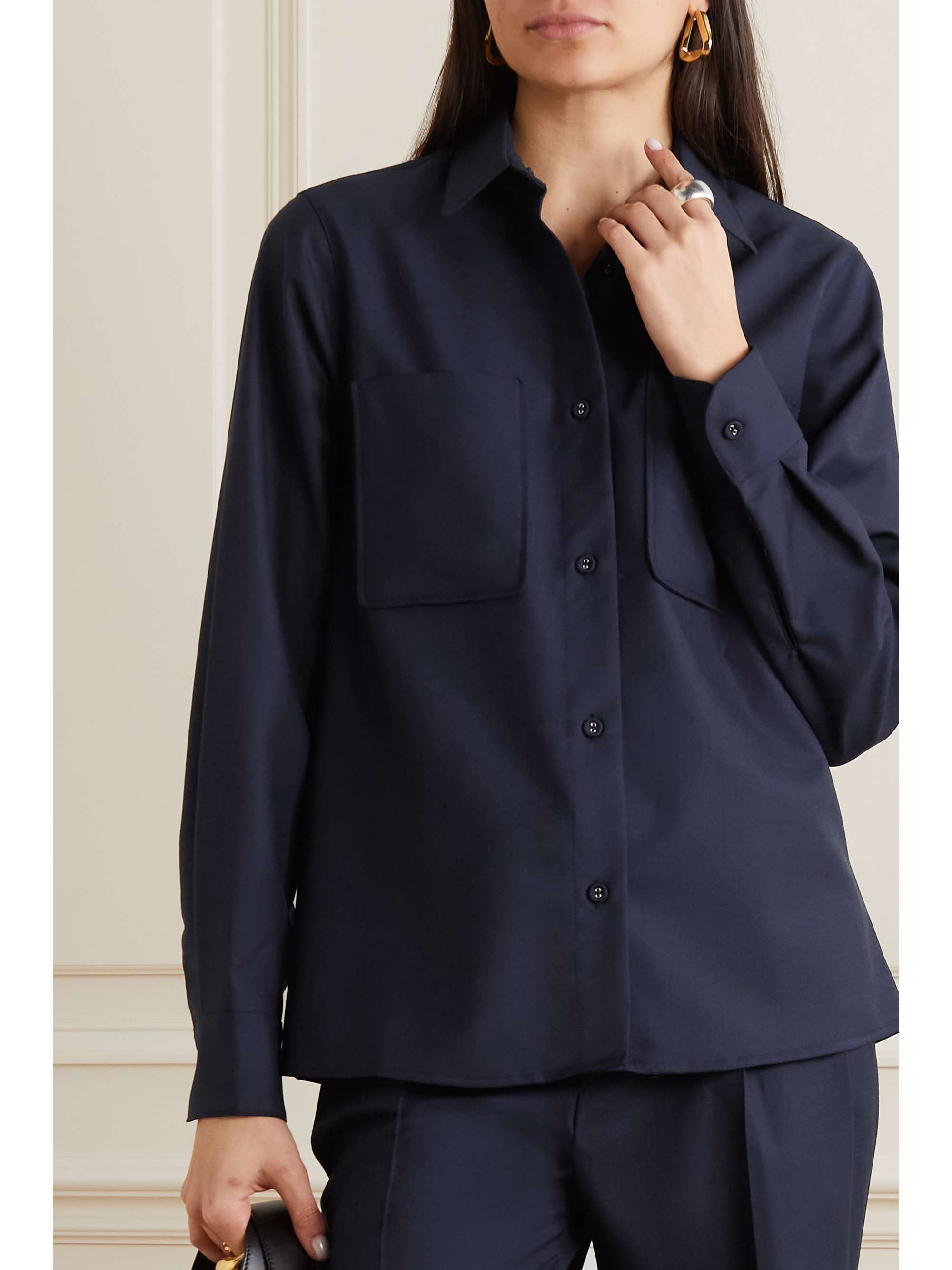 OFFICINE GÉNÉRALE Grain de poudre wool shirt