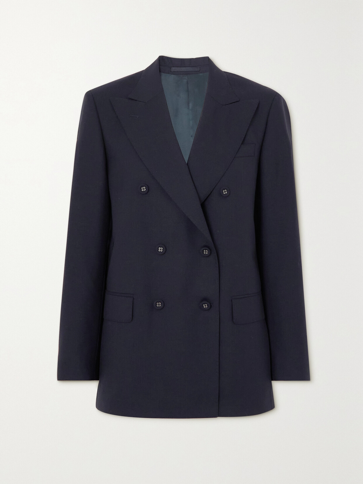 Officine Générale - Sandra Double-breasted Wool Blazer - Blue