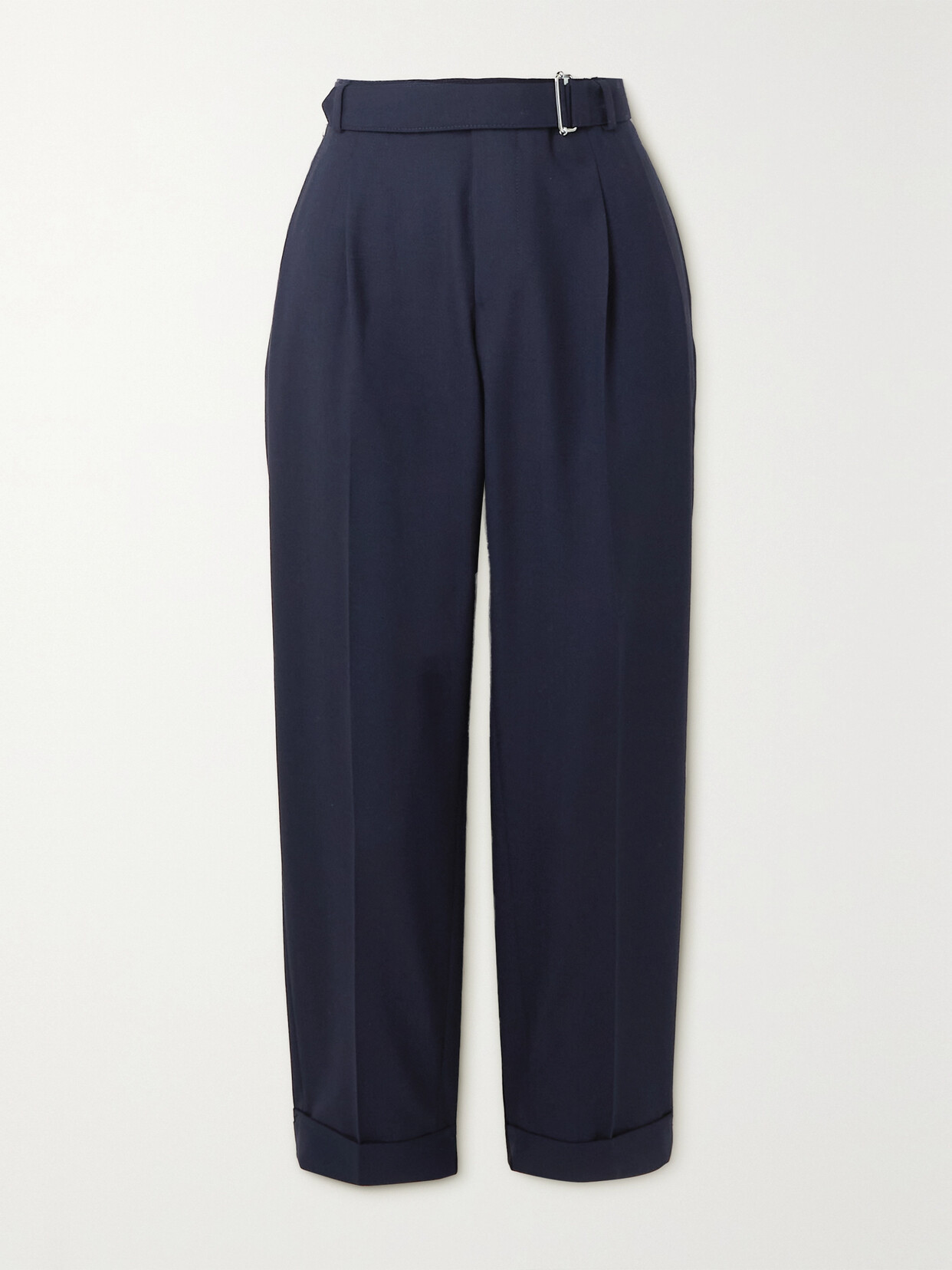 OFFICINE GENERALE PIERRE BELTED PLEATED WOOL-CREPE PANTS