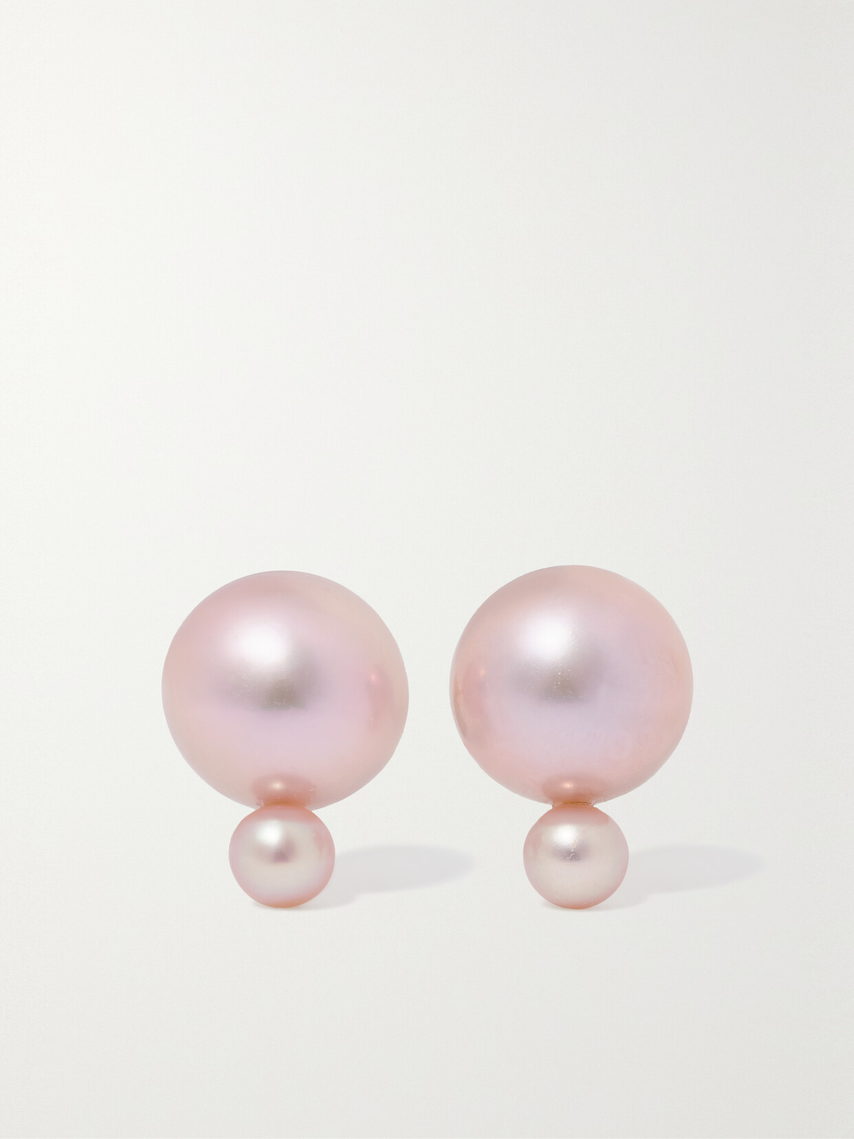 Mizuki - 14-karat Gold Pearl Earrings - Cream