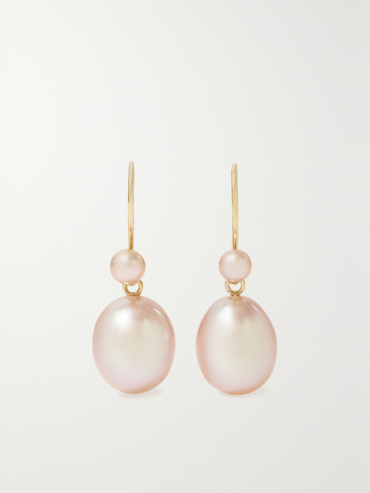 Mizuki - 14-karat Gold Pearl Earrings - Pink