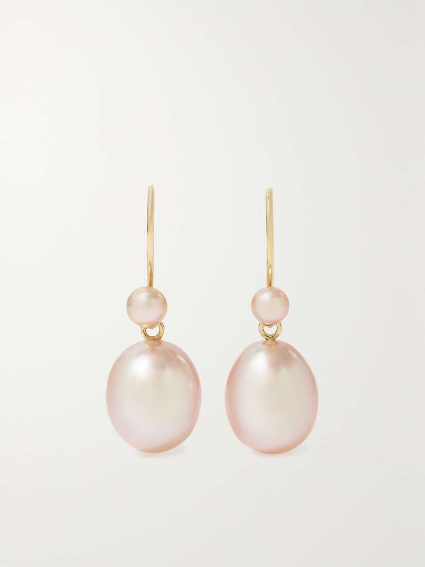 Mizuki 14-karat Gold Pearl Earrings