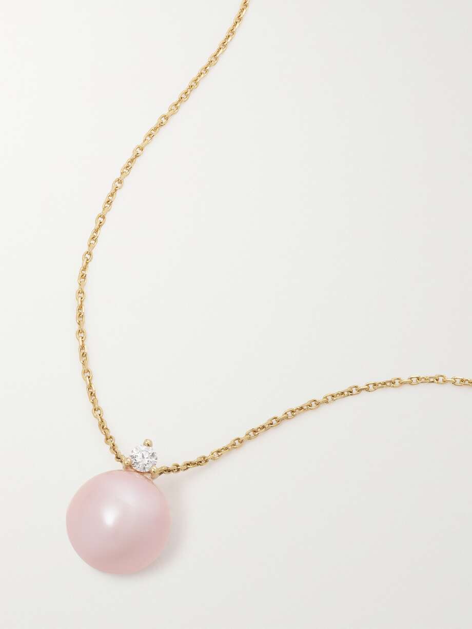 net-a-porter.com | 14-karat gold, pearl and diamond necklace