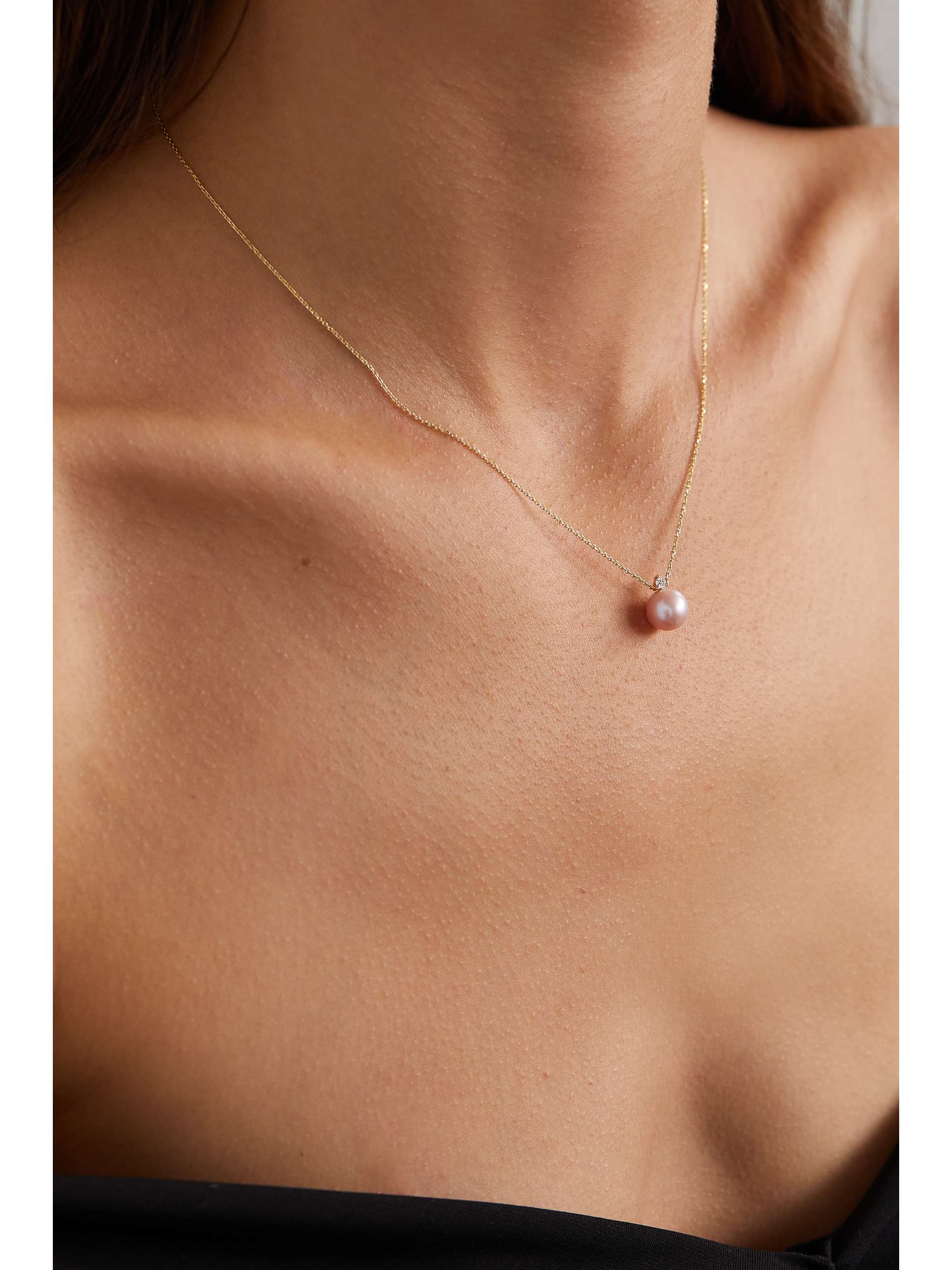 MIZUKI 14-karat gold, pearl and diamond necklace