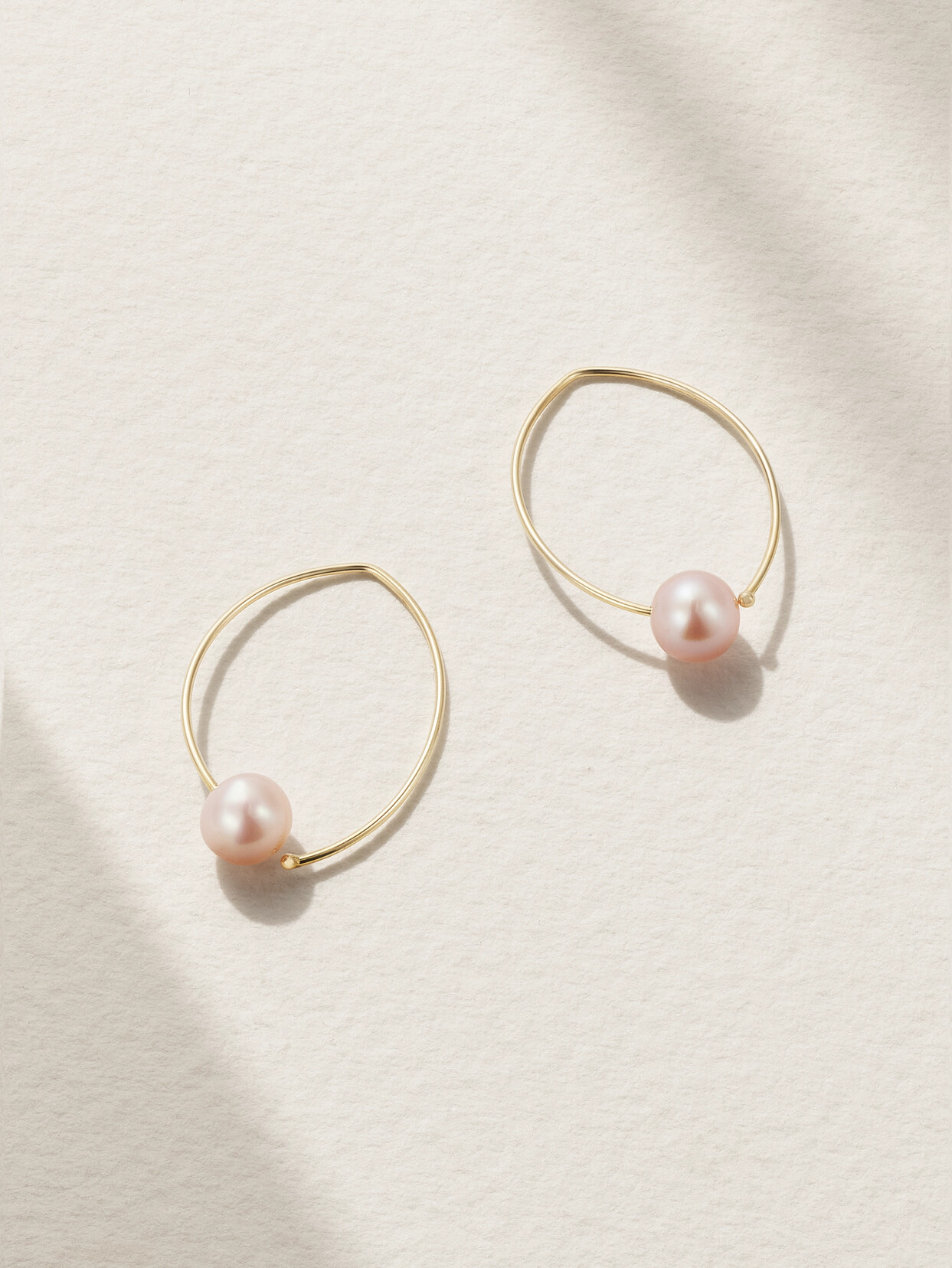 Mizuki 14-karat  Pearl Hoop Earrings