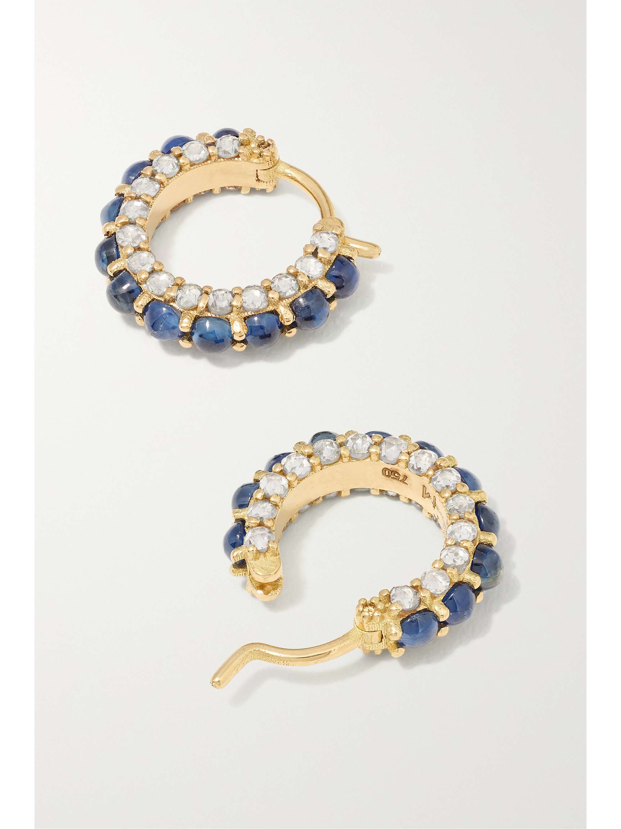ILEANA MAKRI Streamflow 18-karat gold, sapphire and diamond hoop earrings