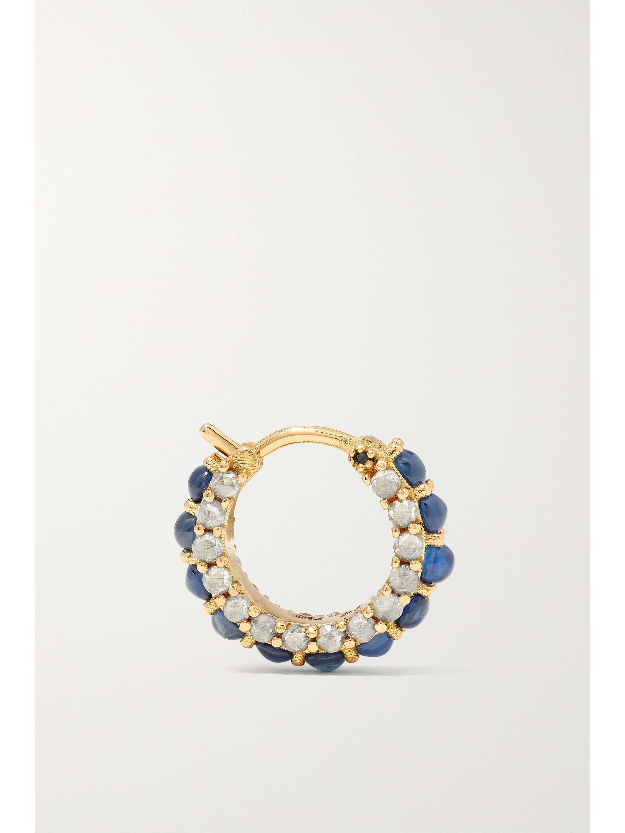 ILEANA MAKRI Streamflow 18-karat gold, sapphire and diamond hoop earrings