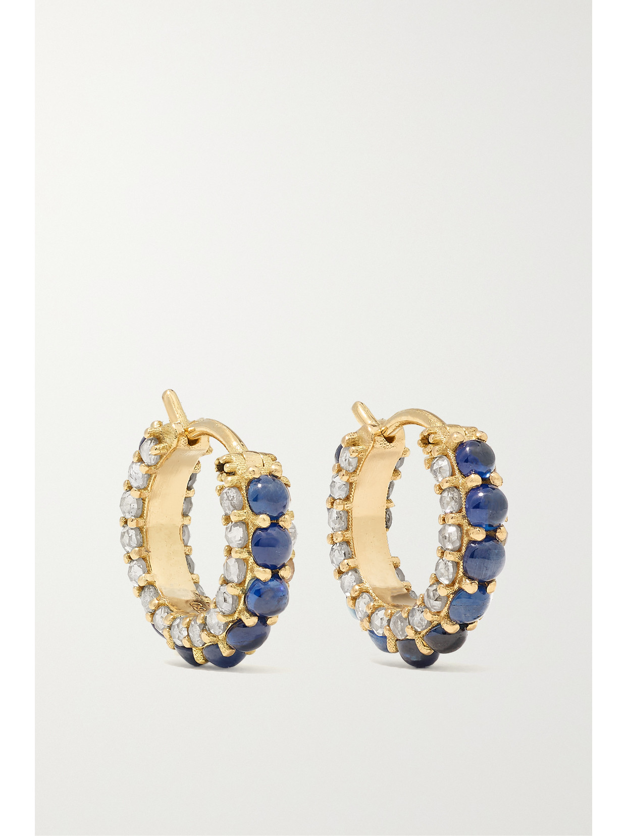 Ileana Makri - Streamflow 18-karat Gold, Sapphire And Diamond Hoop Earrings - Blue