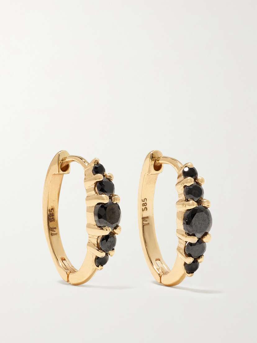 Ileana Makri Rivulet Medium 18-karat Gold Diamond Hoop Earrings